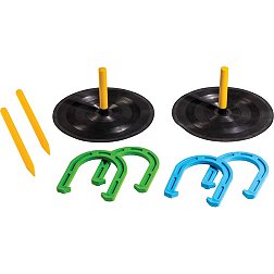 Universal Size Lawn Horseshoes Outdoor Games for Parties Beach Backyard Includes 4 Horseshoes & 2 Steel Stakes & Durable Carrying Bag SpeedArmis Horseshoes Set 