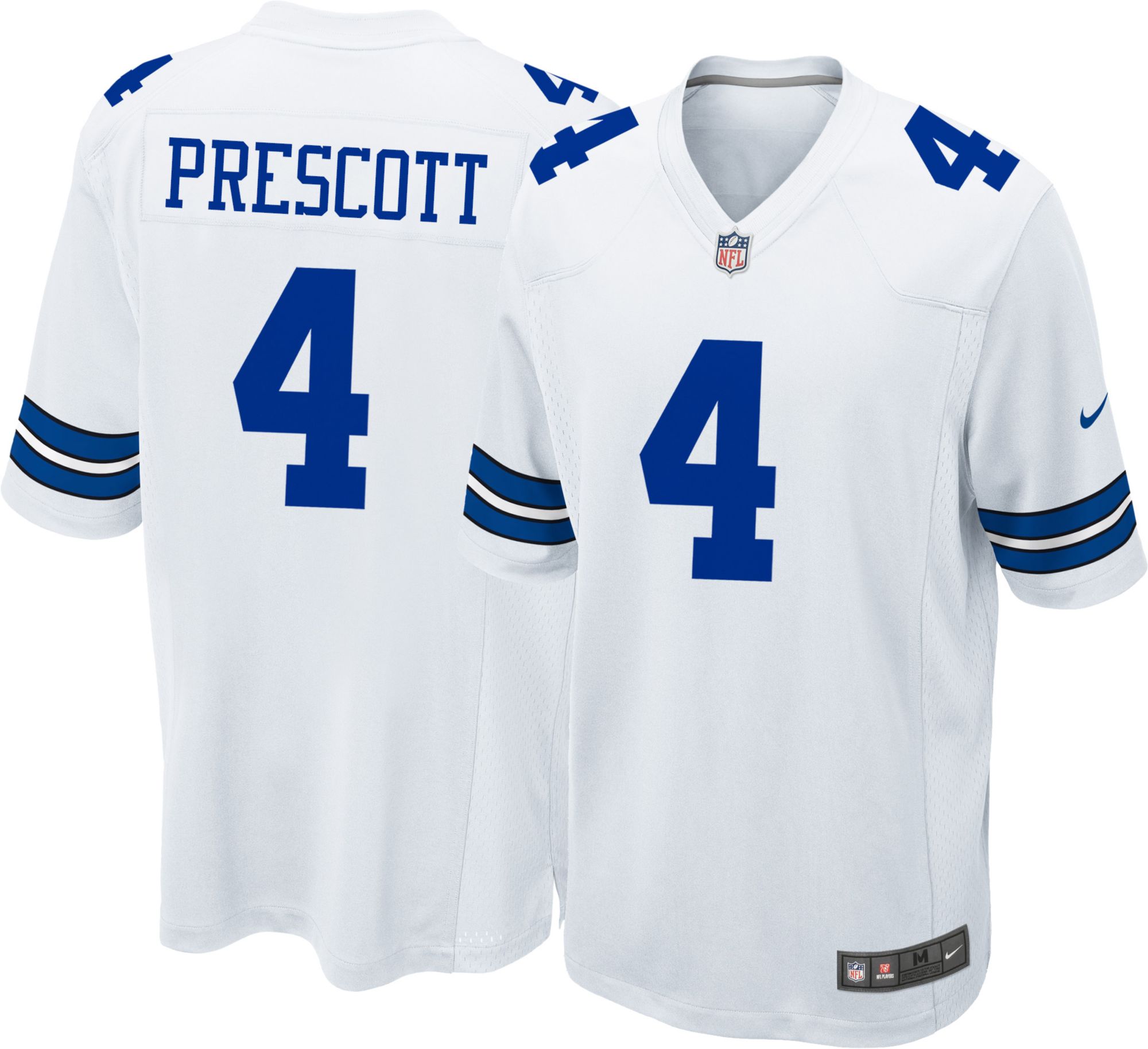 Nike Men's Dallas Cowboys Dak Prescott #4 White Game Jersey