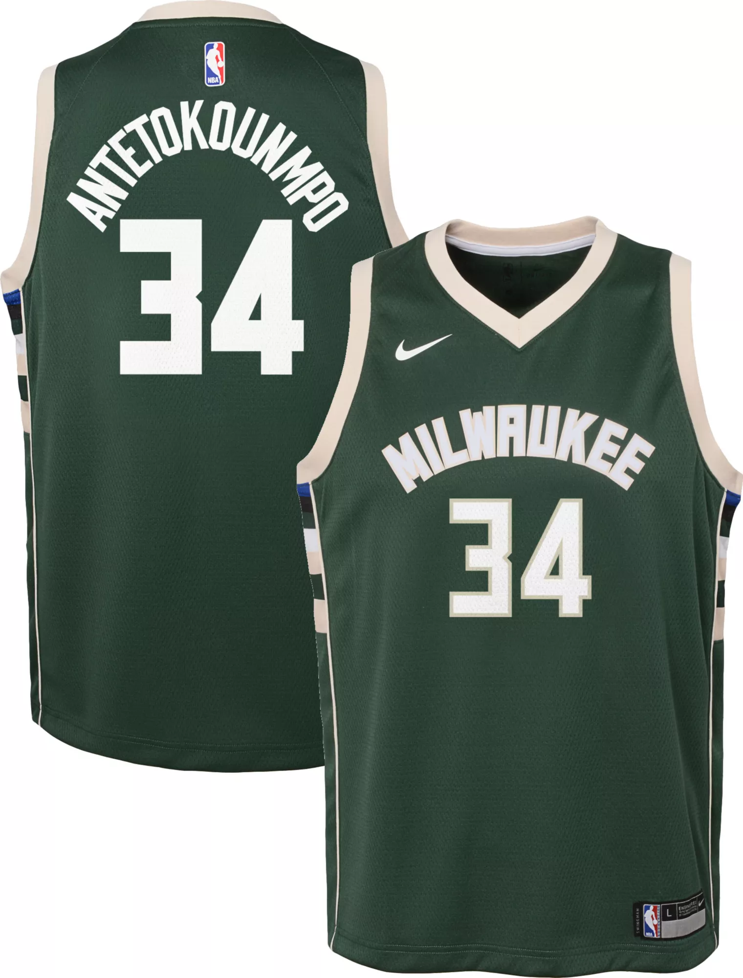 Nike Youth Milwaukee Bucks Giannis Antetokounmpo #34 Green Swingman Icon Jersey