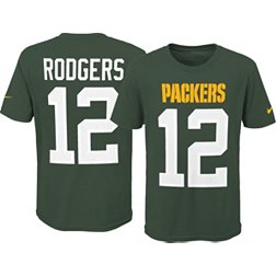 WOPOO Outdoor American Boys Football Rodgers Jersey #12 Aaron Embroidery Green Bay Rugby Game Jersey Comfortable T-Shirt Sports Short Sleeve Green 