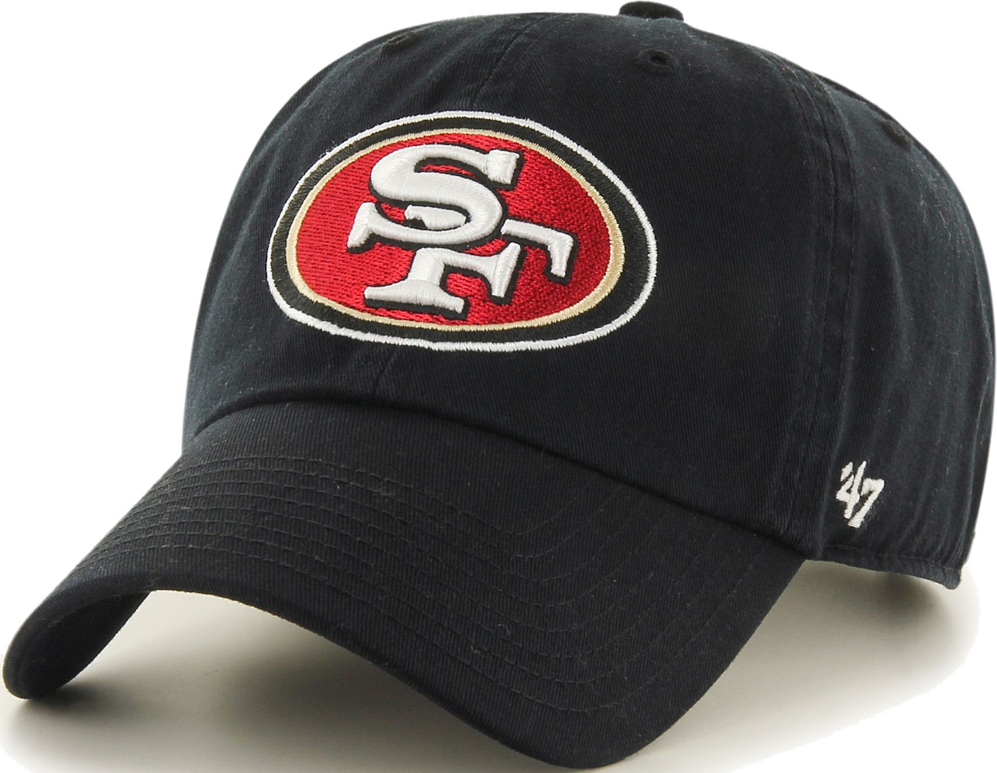 47 Adult San Francisco 49ers Clean Up Black Adjustable Hat Dick s Sporting Goods