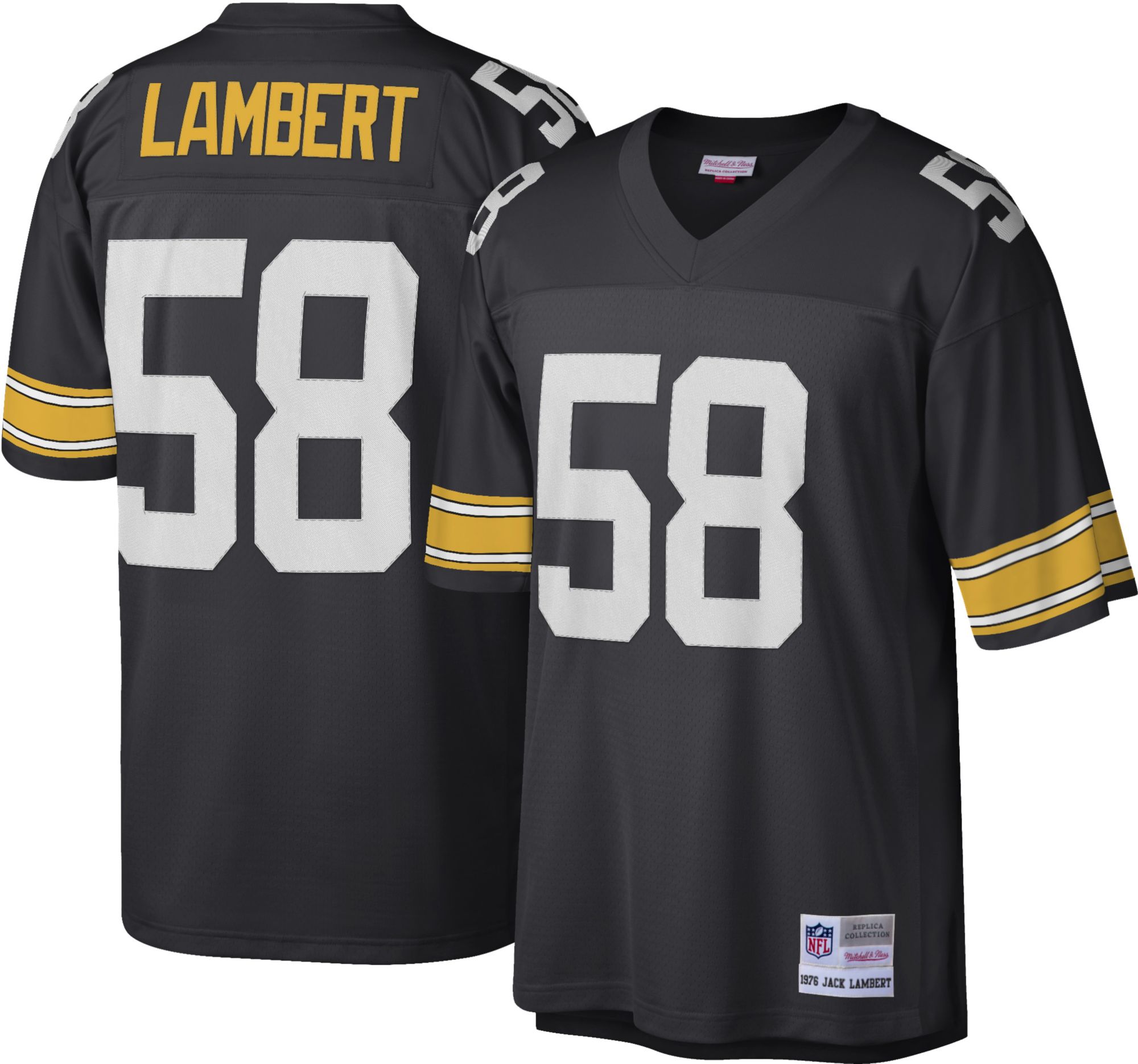 新品同様BIKKENBERGSサッカージャージ正規ダークビッケンバーグ本物レア Mitchell & Ness Men's Pittsburgh Steelers Jack Lambert #58 1976