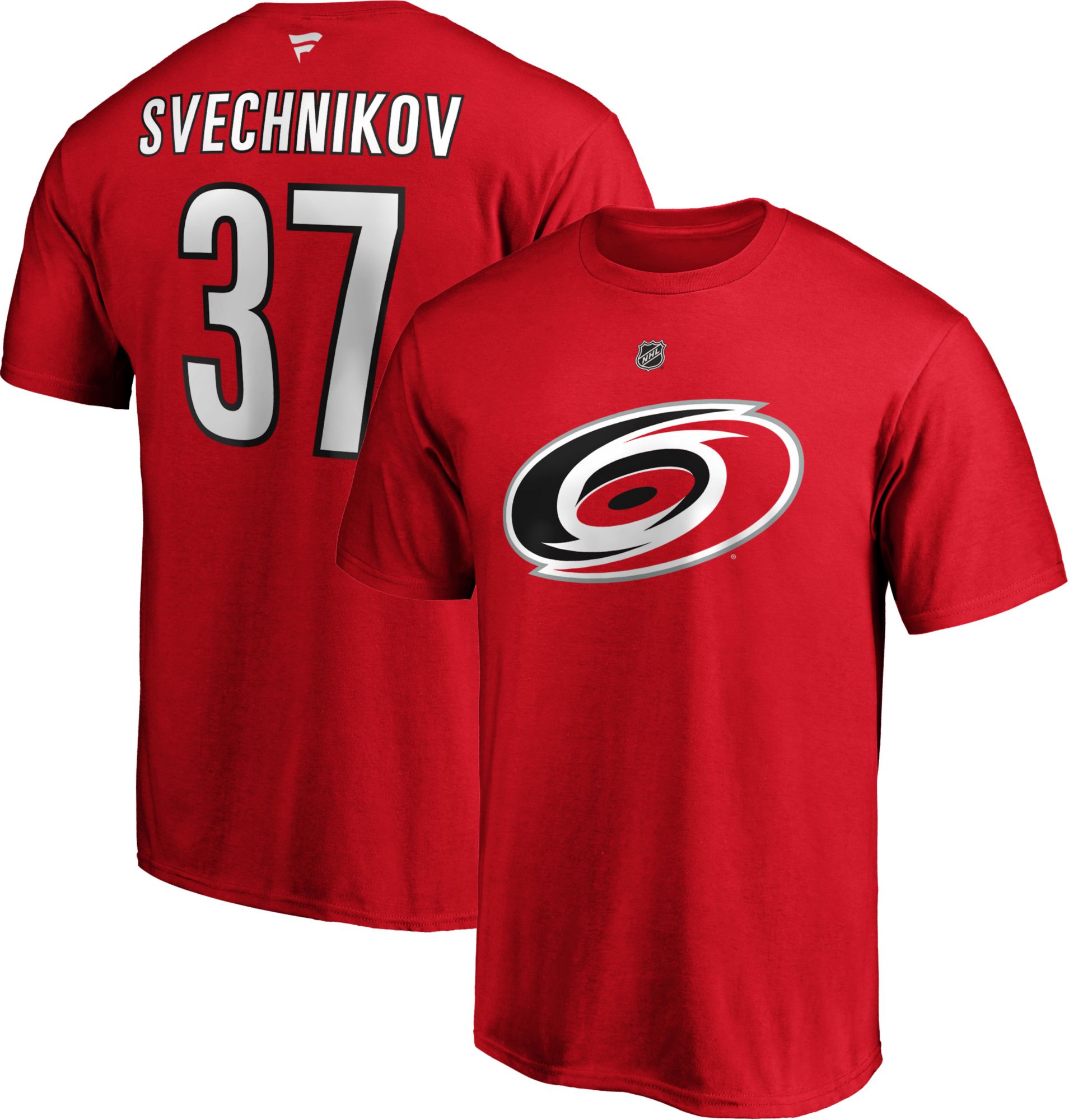 NHL Men's Carolina Hurricanes Andrei Svechnikov #37 Red Player T
