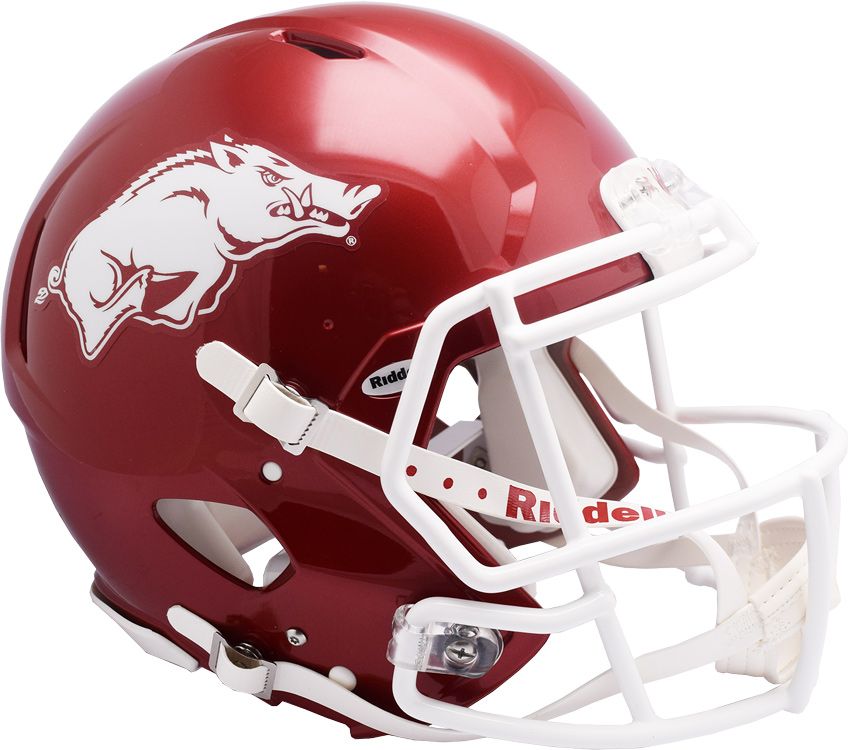 arkansas football chrome helmet Razorbacks Riddell Speed Replica It features a full Arkansas Razorbacks Auto Emblem -