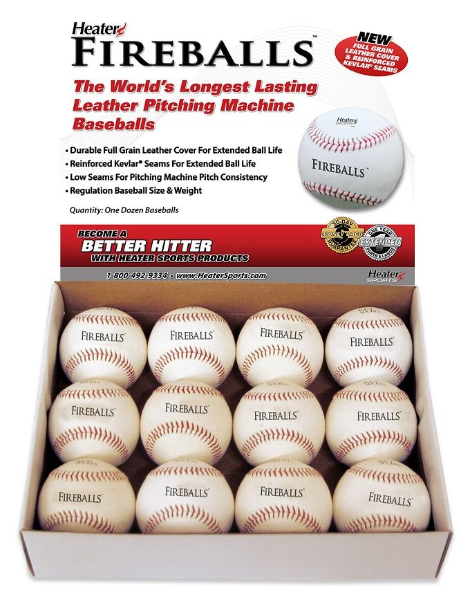 Heater Sports ピッチングマシン　ボールセット40 60球 Heater Fireball Leather Pitching Machine Baseballs - 12 Pack