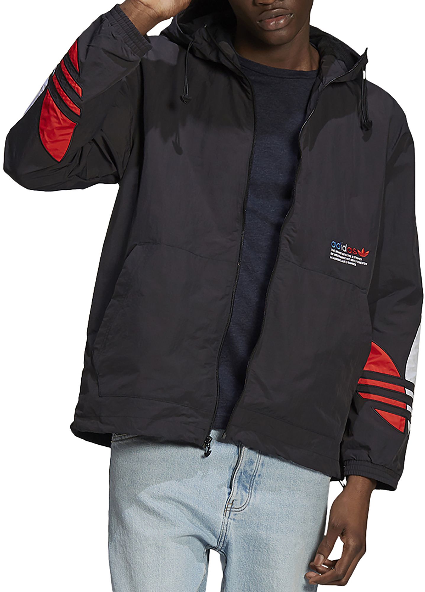 adidas men's tricolor windbreaker