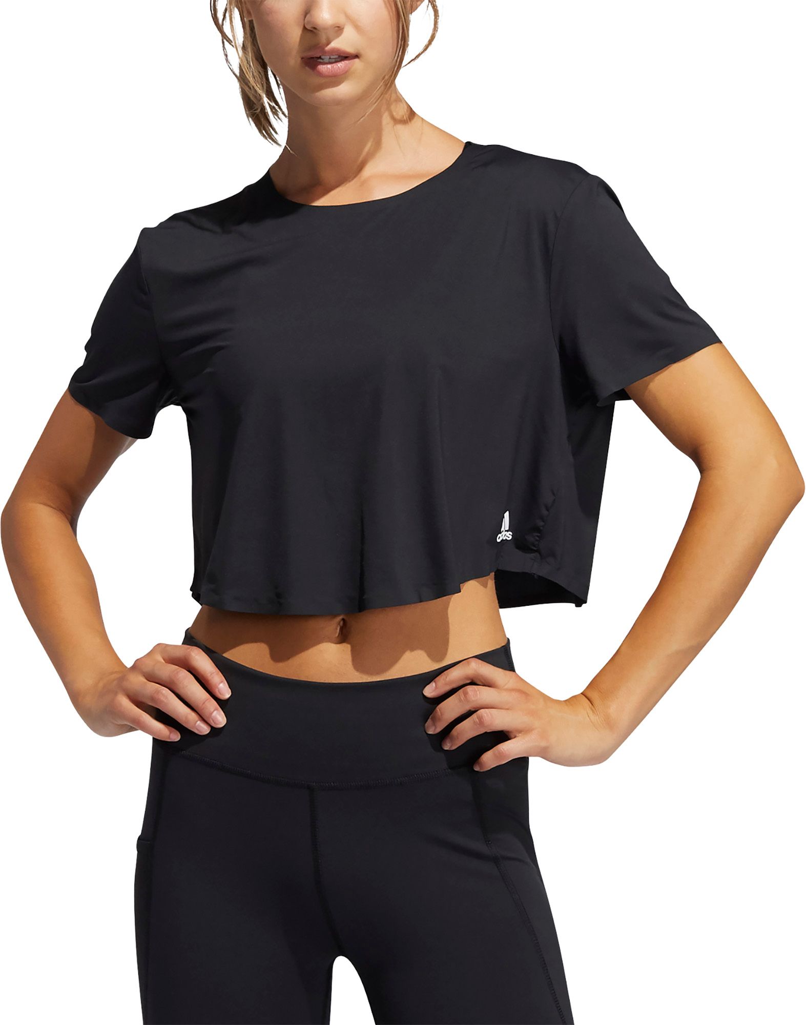 adidas crop tee black