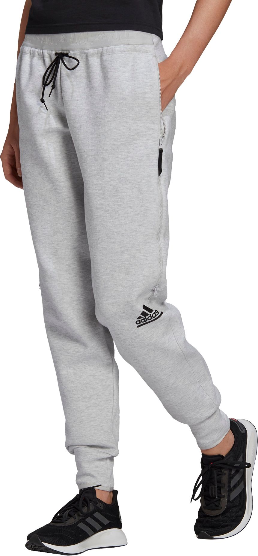 gray adidas pants womens