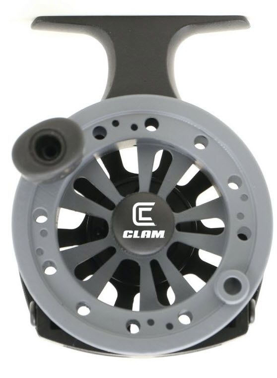 clam inline ice fishing reel