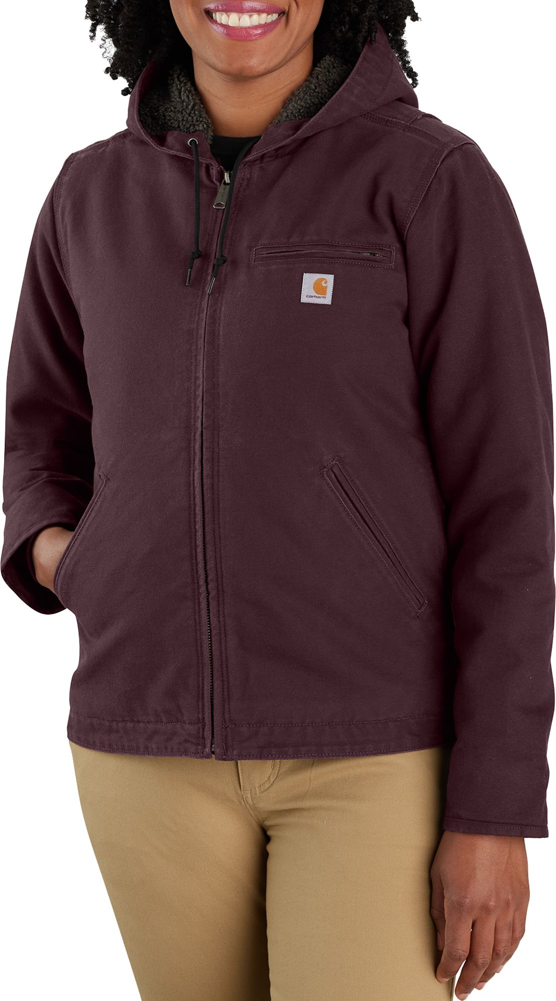 Women's washed duck sherpa lined jacket hotsell