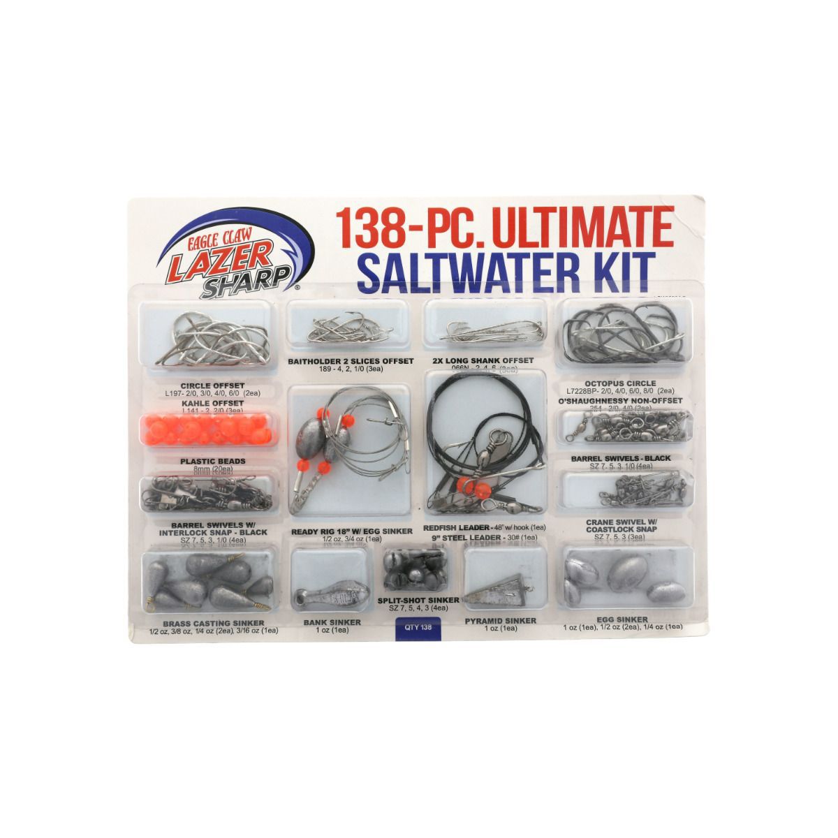 Eagle Claw Lazer Sharp Ultimate Saltwater Terminal 138 pc Tackle