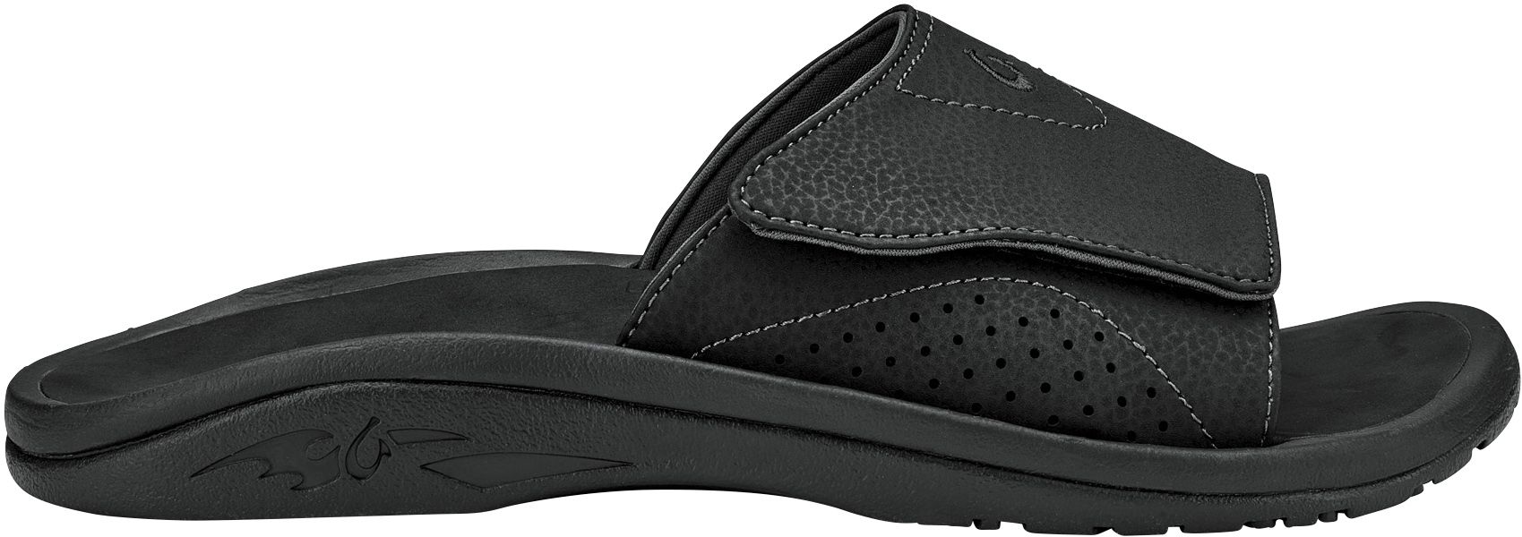 Olukai Men\'s Black Leather Slide Sandals size 9 OluKai Slide Black Sandals for Men for sale | eBay main image 2