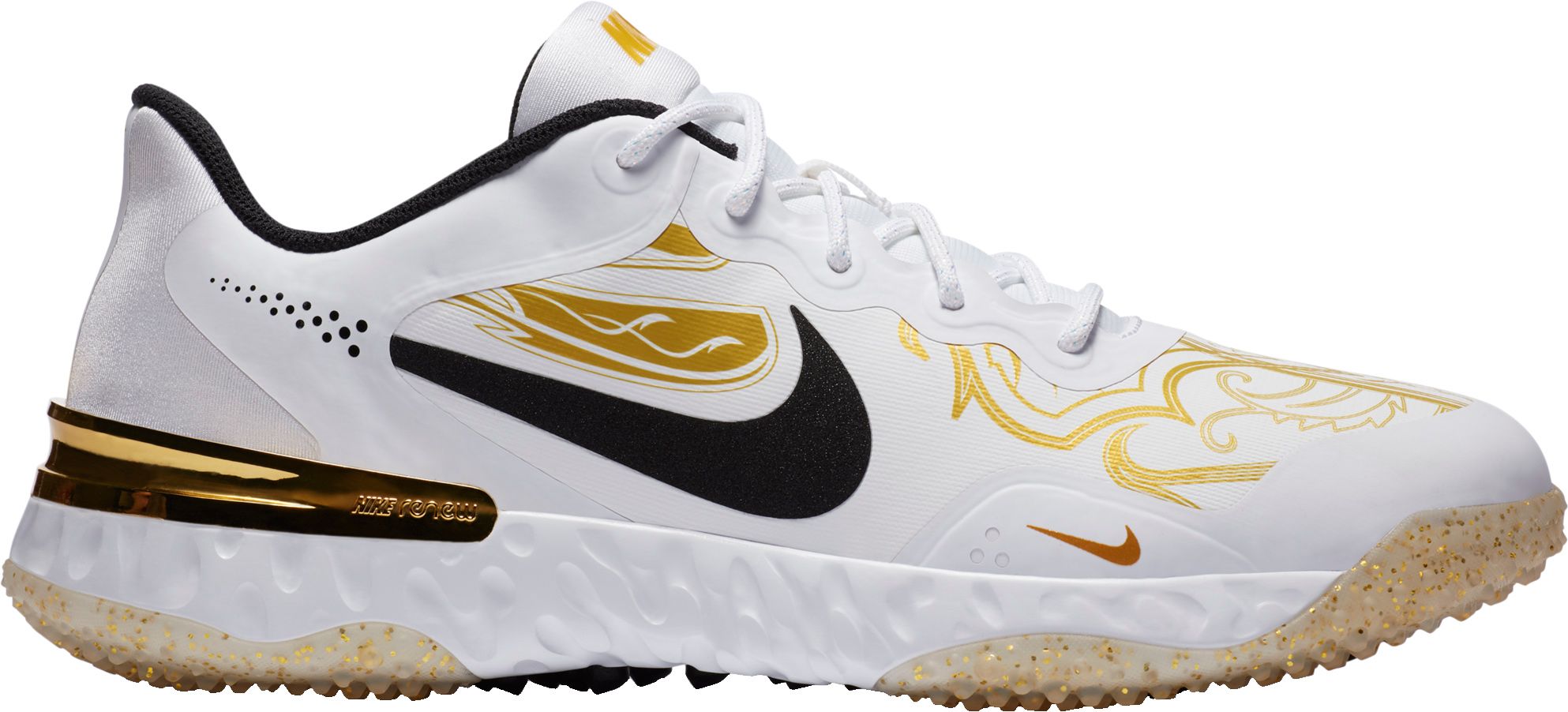 white nike baseball turf shoes