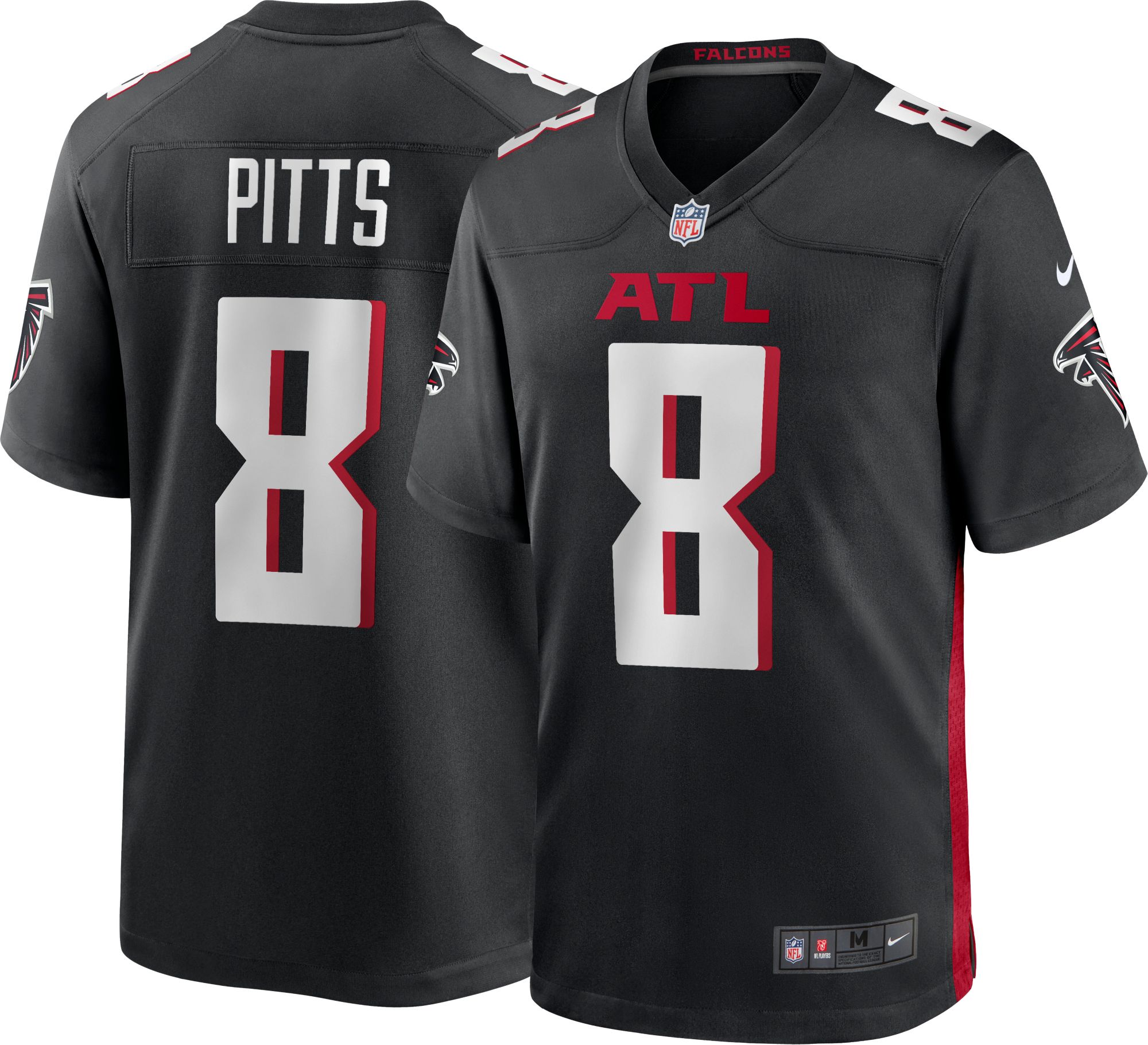 Nike Men s Atlanta Falcons Kyle Pitts 8 Black Game Jersey Dick s Sporting Goods