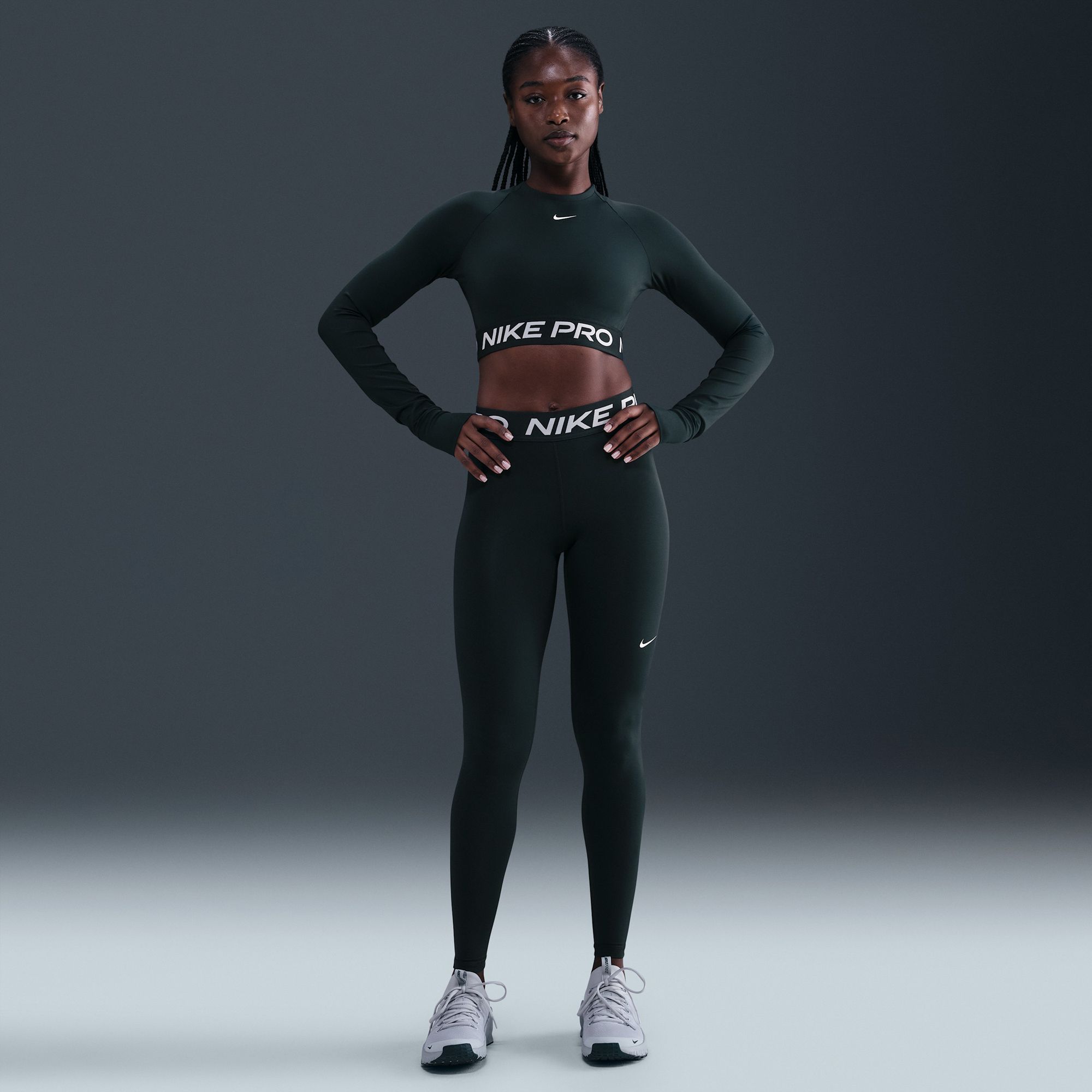 Nike Women's Pro Mid-Rise Mesh-Paneled Leggings | Dick's Sporting
