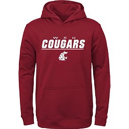 J America NCAA Washington State Cougars Boys Youth School Slogan Long Sleeve Callout Poly Tee Cardinal Large