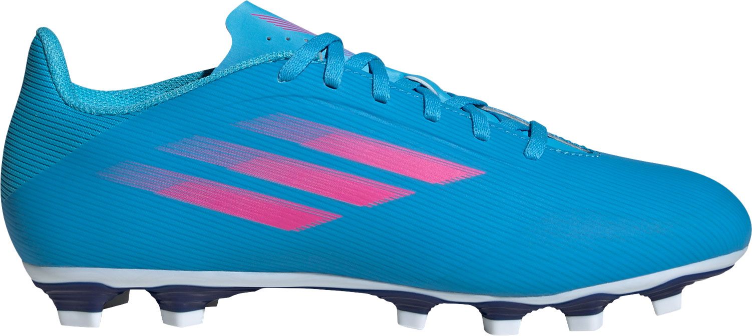 blue and white adidas soccer cleats