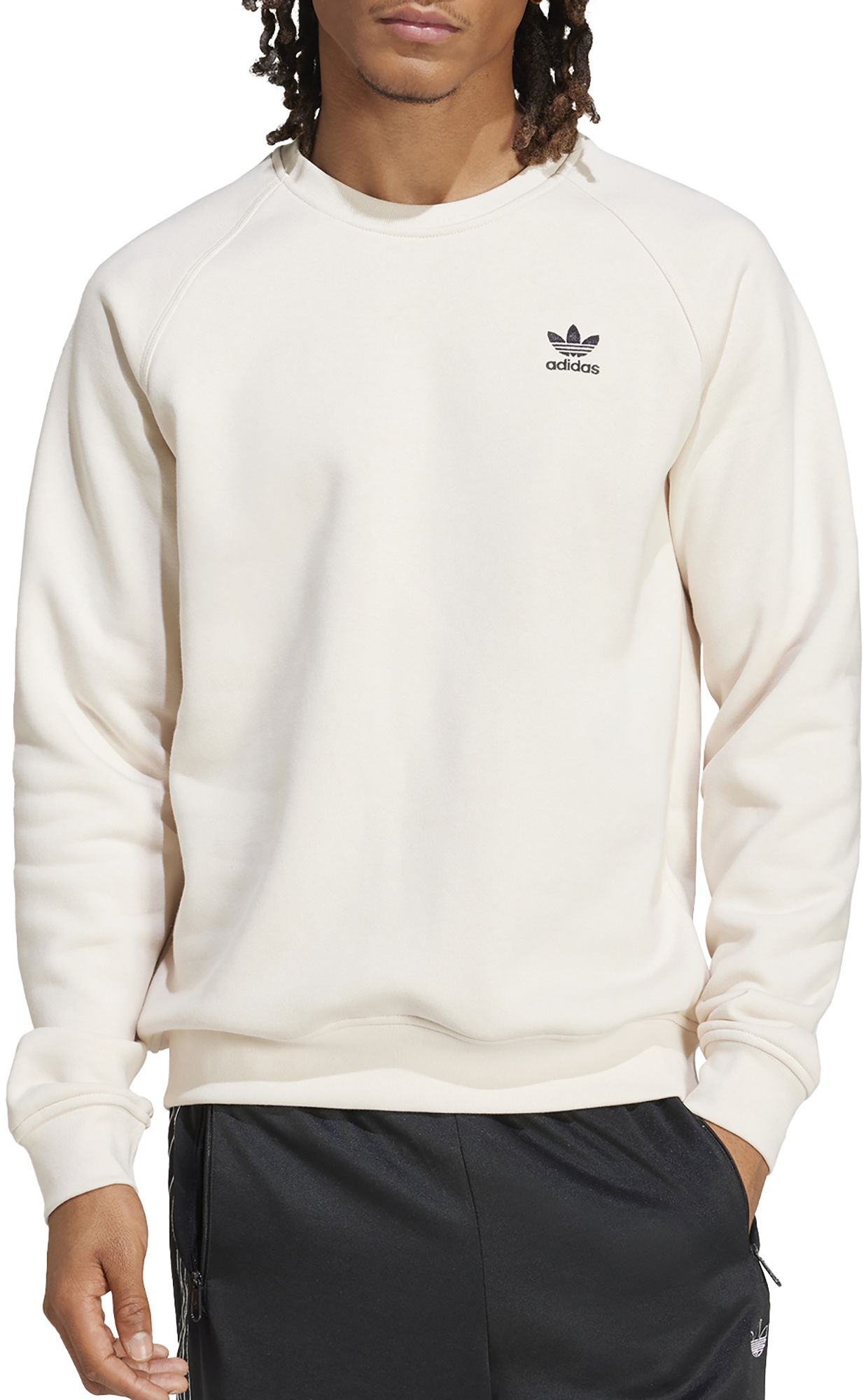 Adidas white crew neck sweatshirt best sale