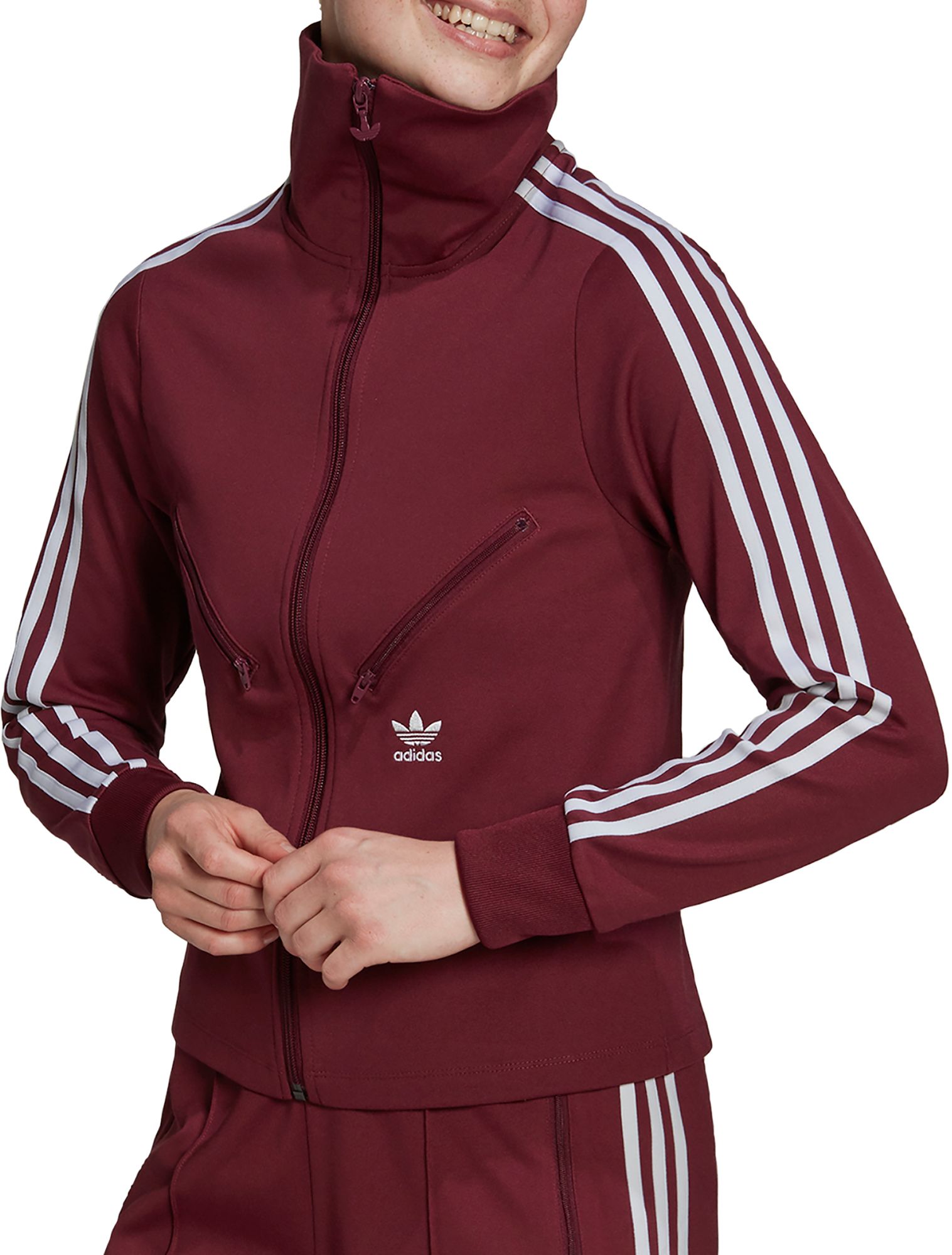 red adidas track suit women