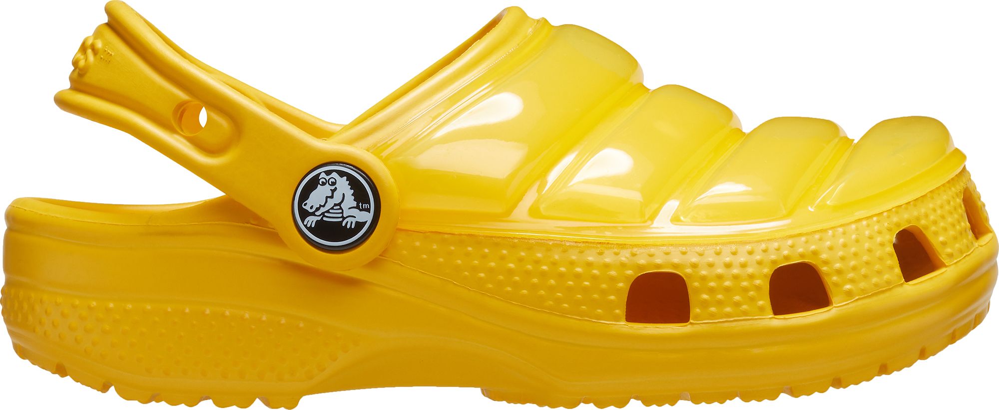crocs with fur yellow