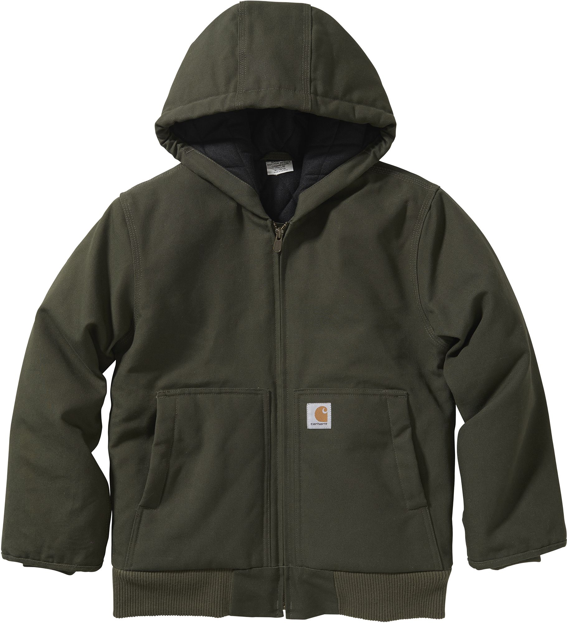 Size L Carhartt Boys' Canvas Insulated Hooded Active Jacket