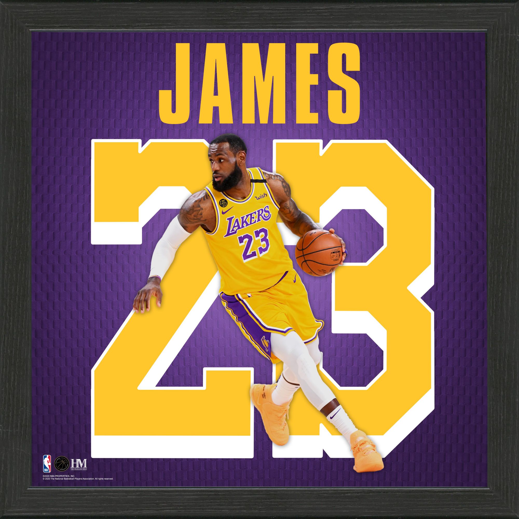 Highland Mint Los Angeles Lakers LeBron James Impact Jersey Framed