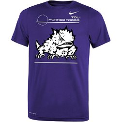 16 NWT  #73 TCU Horned Frogs Purple Short Sleeve Shirt Boys Youth Size 14 