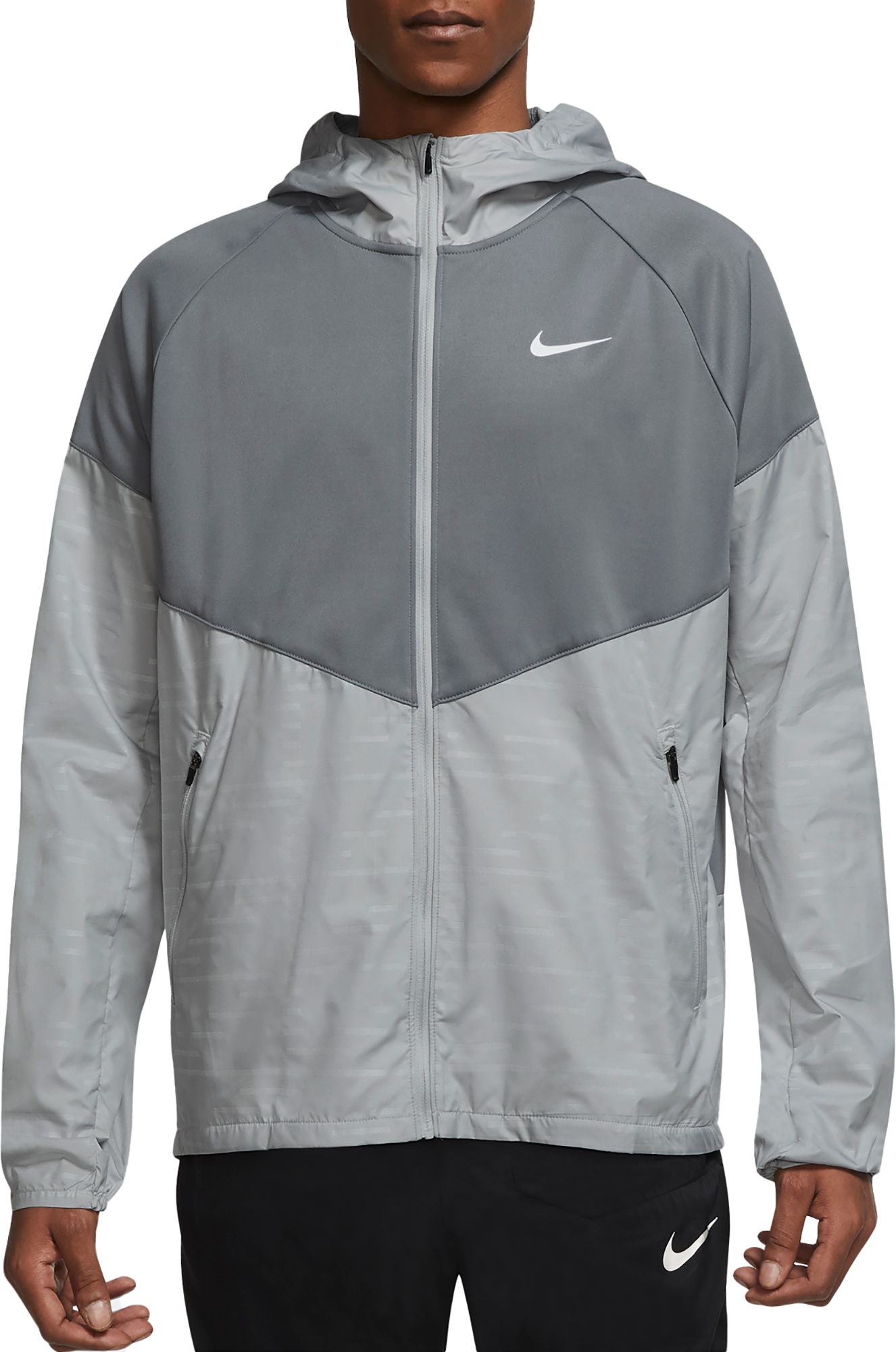 nike windbreaker mens black and white