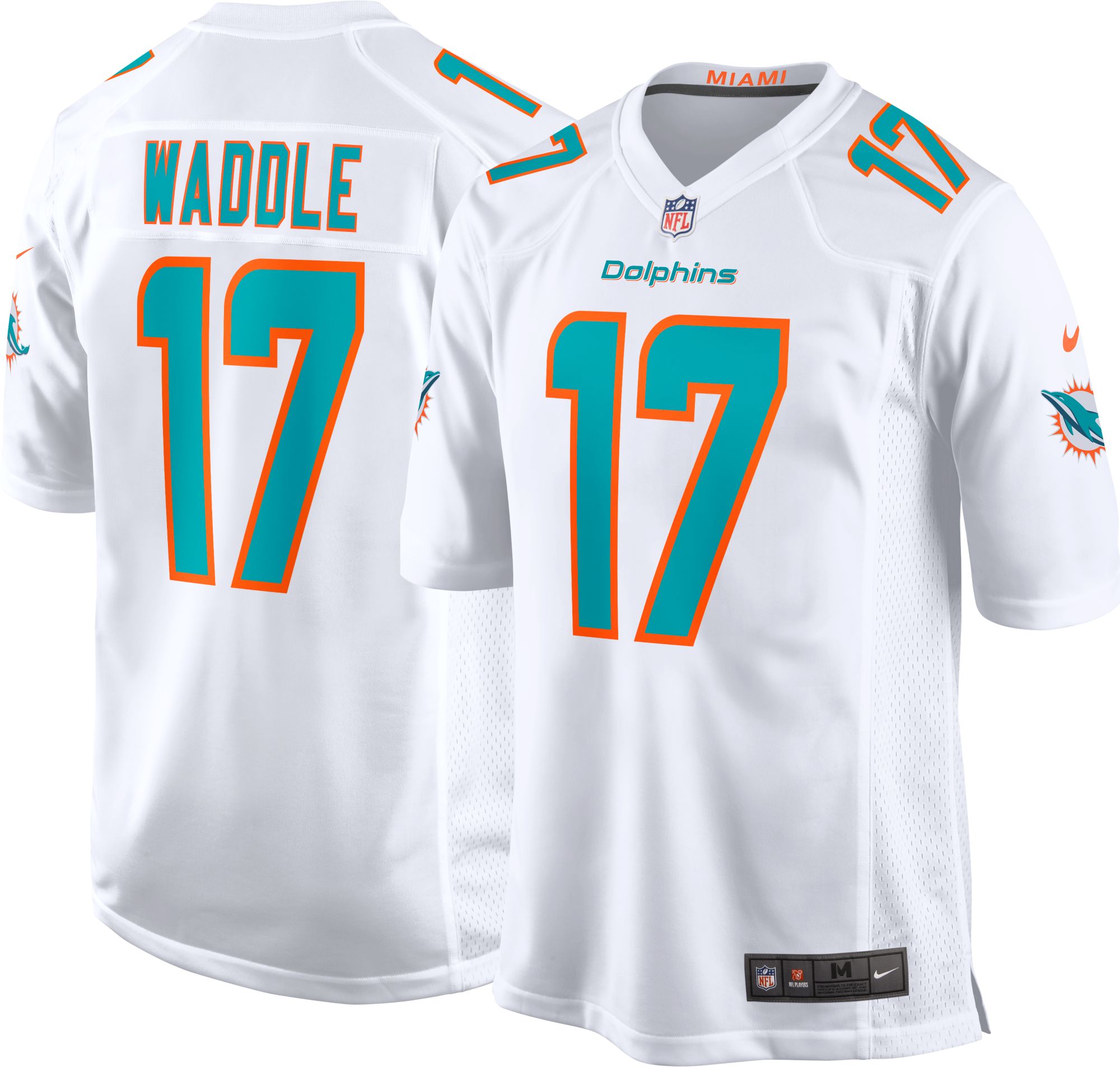 [最終価格] 新品Waddle #17 マイアミドルフィンズ　ジャージ NFL Nike Men's Miami Dolphins Jaylen Waddle #17 Aqua Game Jersey
