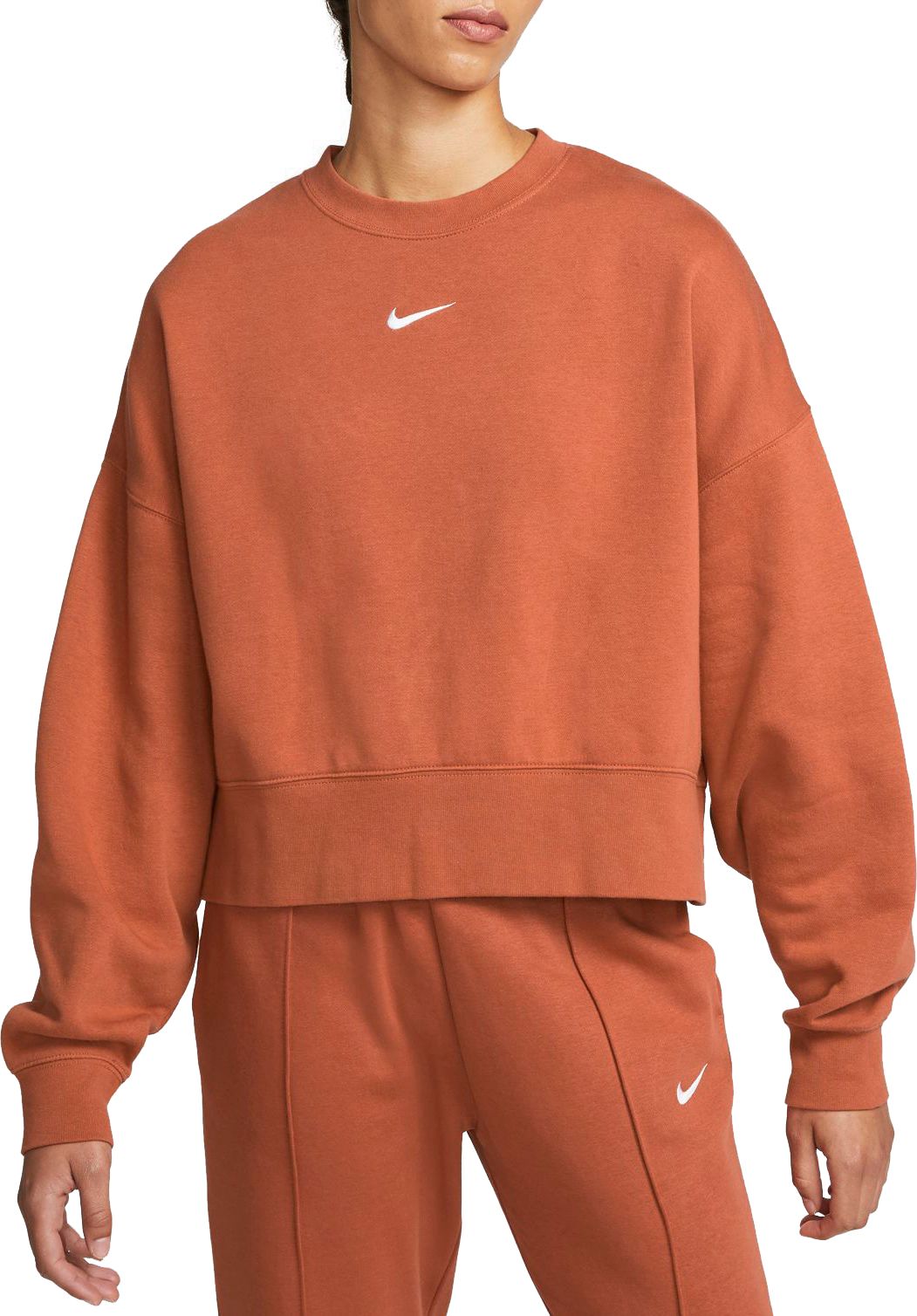 orange nike sweatshirt womens