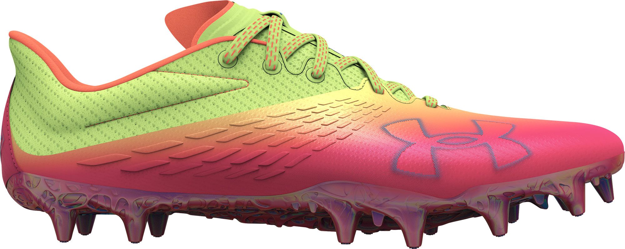 orange and white under armour football cleats