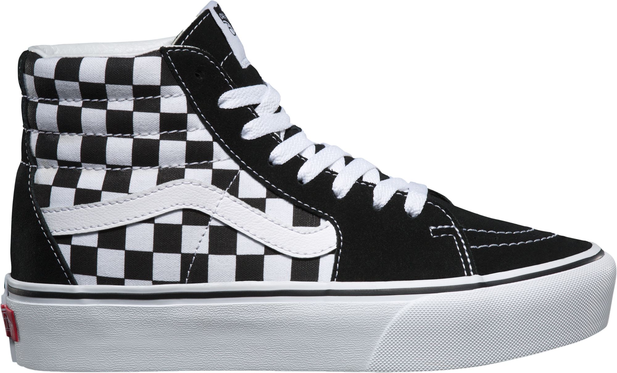 platform checkered high top vans