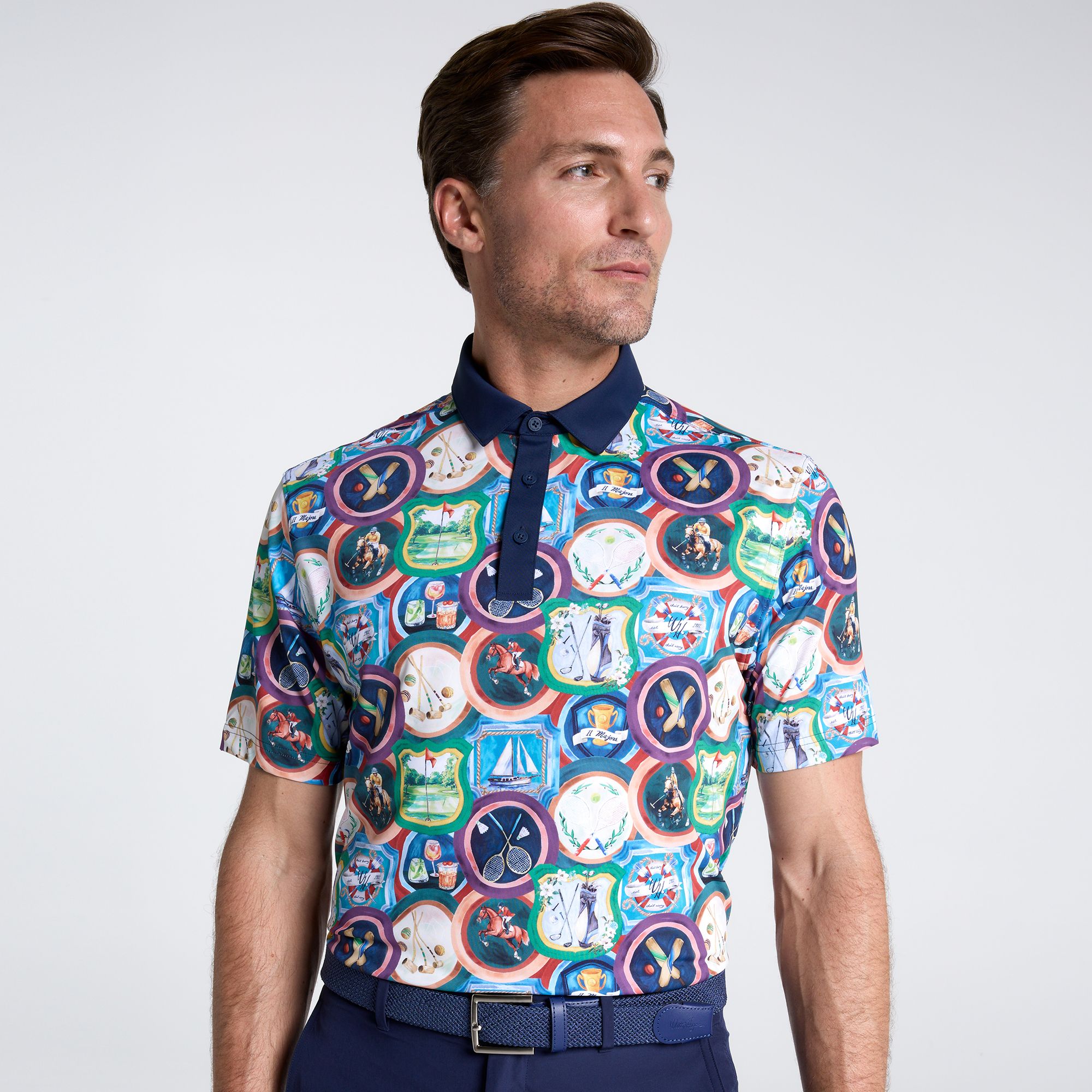 新品✨Walter Hagen 半袖ポロシャツ 花柄 ゴルフウェア Walter Hagen Men's Performance 11 Novelty Print Golf Polo | Golf