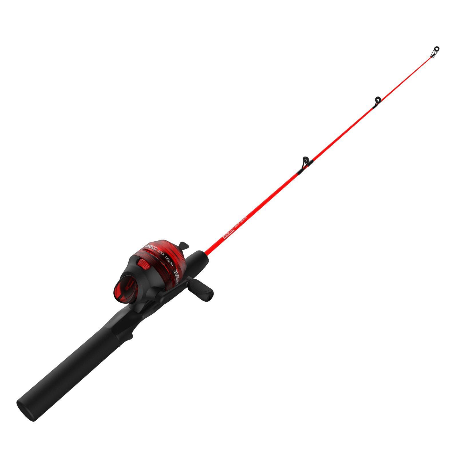 dock demon fishing poles Zebco Spinning Reel and Rod Combo, 30-inch 1-Piece Fiberglass Fishing Pole, EVA Rod Handle, Size 10 Reel, Powertrain Drag, Pre-Spooled with 6-Pound Zebco Line, Purple Sports & Theres a lot to like about this small but mighty rod and reel combo Its not the size of