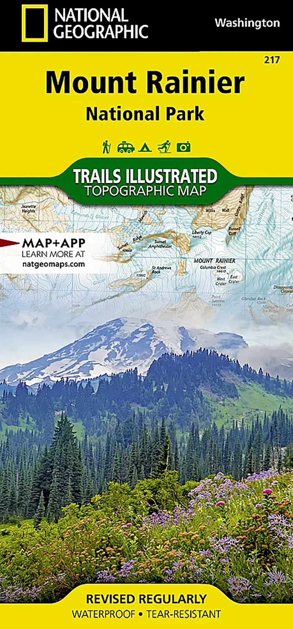 National Geographic Mount Rainier National Park Map