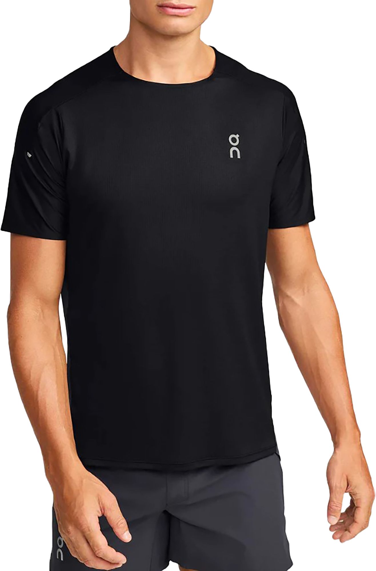 【DISCERNMENT】SS Track t-shirts (slim fit) Perf Performance Tee - Short Sleeve - BLACK SPORTSWEAR Tees