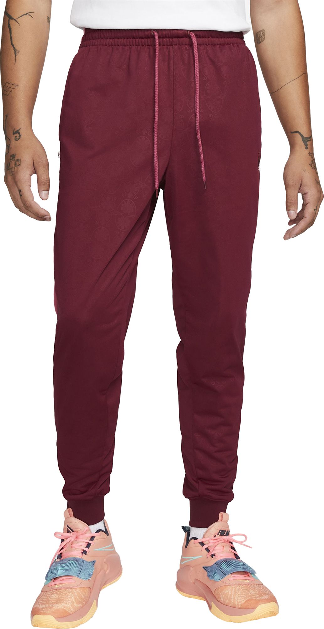 mens black and red joggers