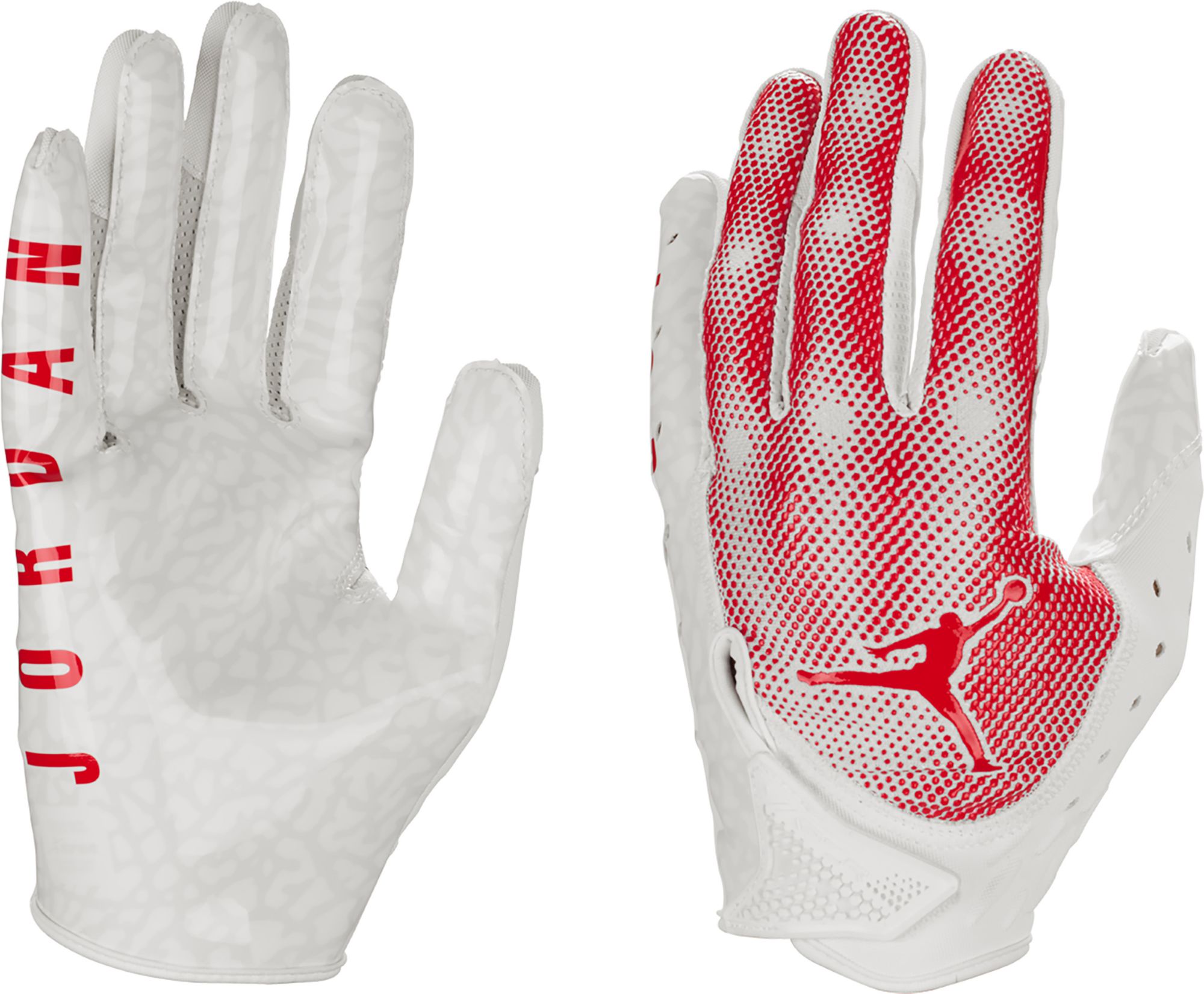 Jordan Adult Jet 7.0 Football Gloves Men s XL White White Univer Red