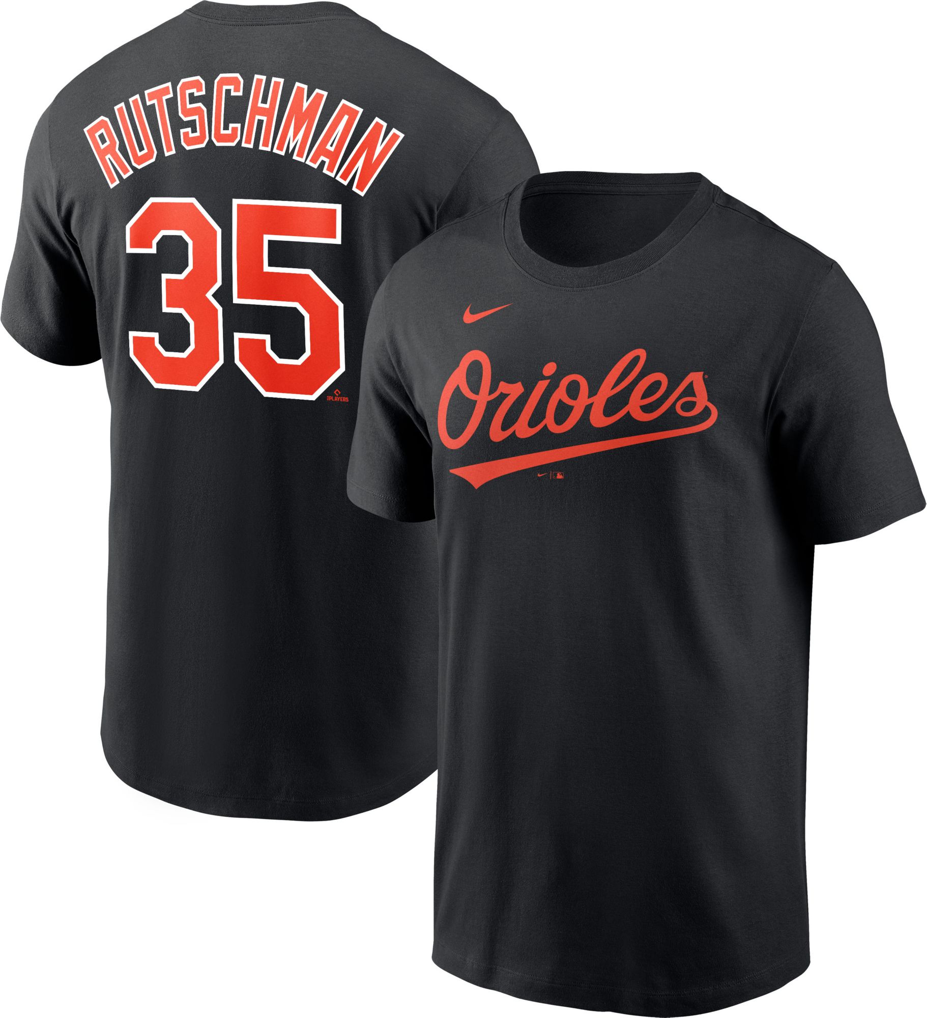 Nike Men s Baltimore Orioles Adley Rutschman 35 Black T Shirt Dick s Sporting Goods