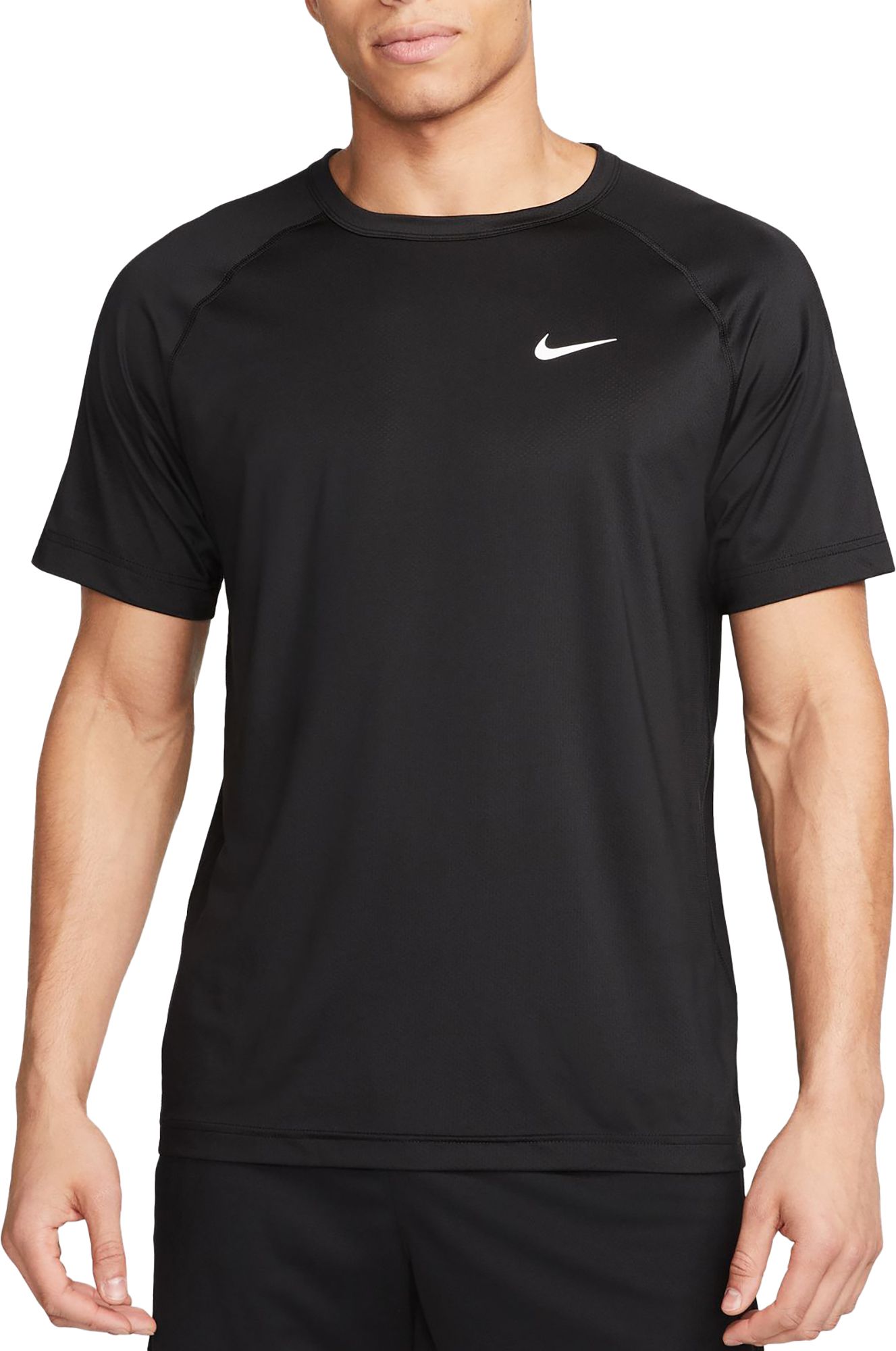 ★ Nike★ Dry Fit Fitness T-Shirt M White Black DX0990100 D Nike Men's Dri-FIT Ready Short-Sleeve Fitness Top - White