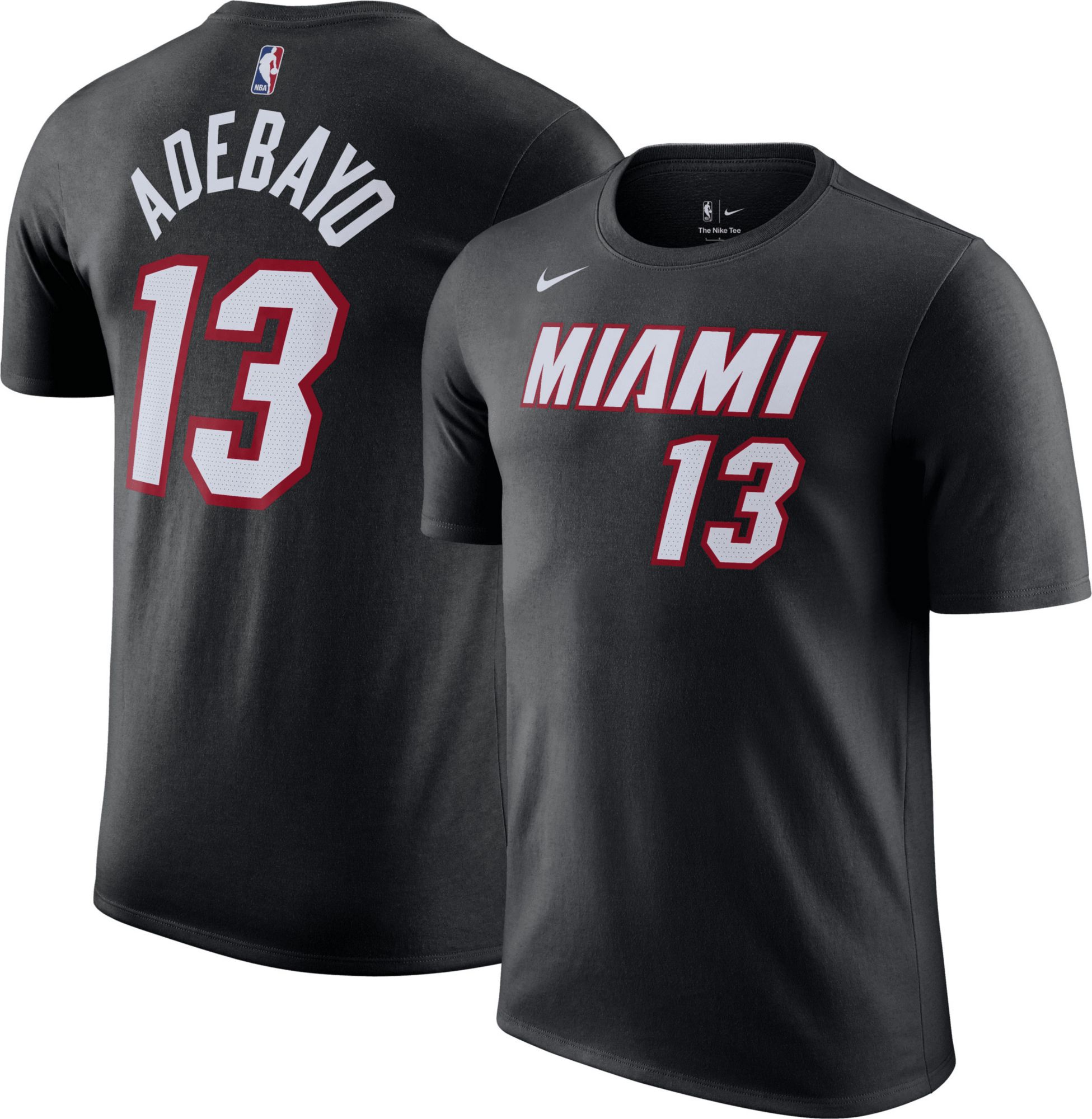 Nike Men's Miami Heat Bam Adebayo #13 Black T-Shirt | Dick's