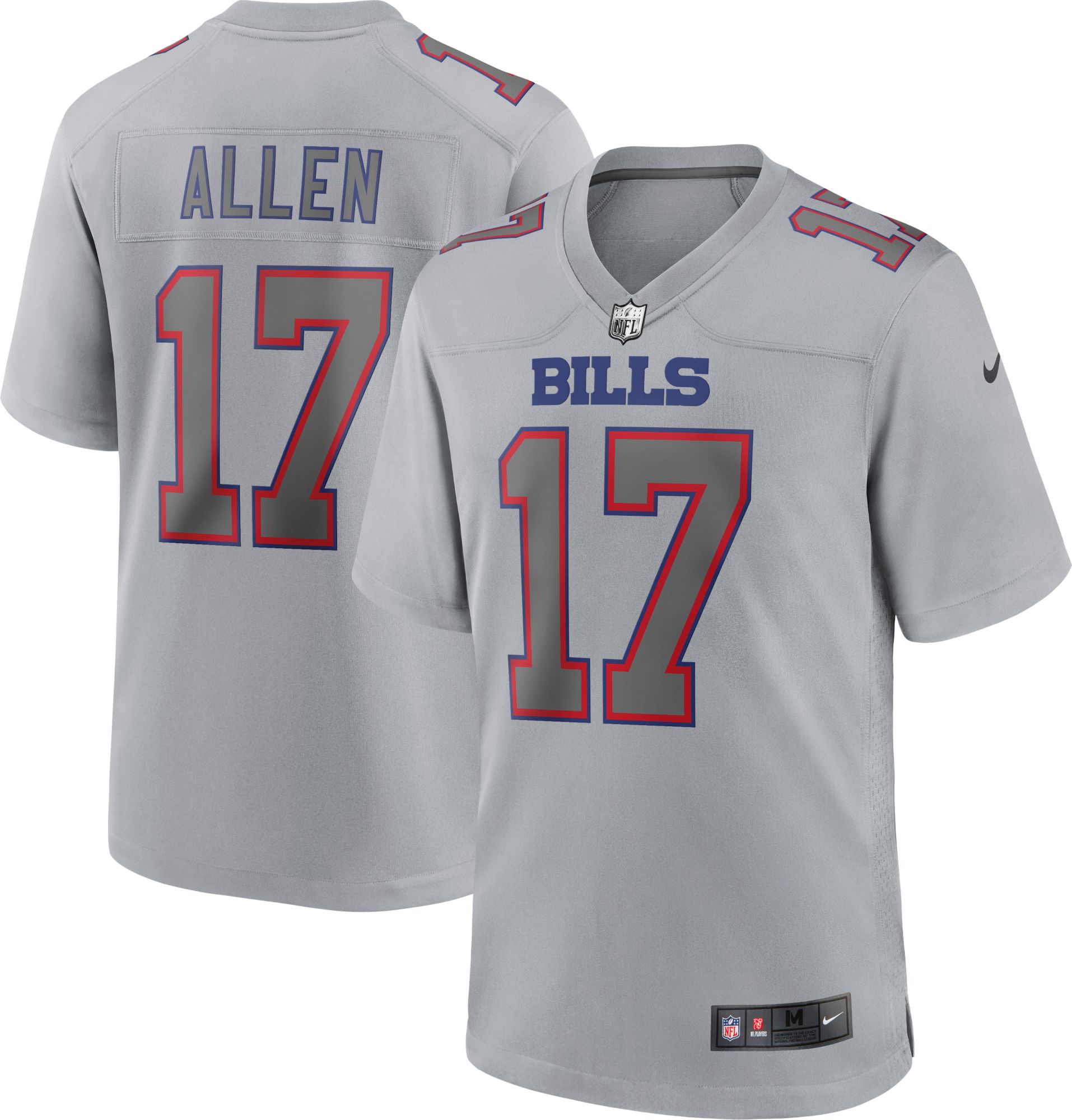 Nike Men's Buffalo Bills Josh Allen #17 Atmosphere Grey Game