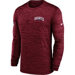 New York Giants Cut And Sew Long Sleeve T-Shirt Royal Mens Crew Neck 