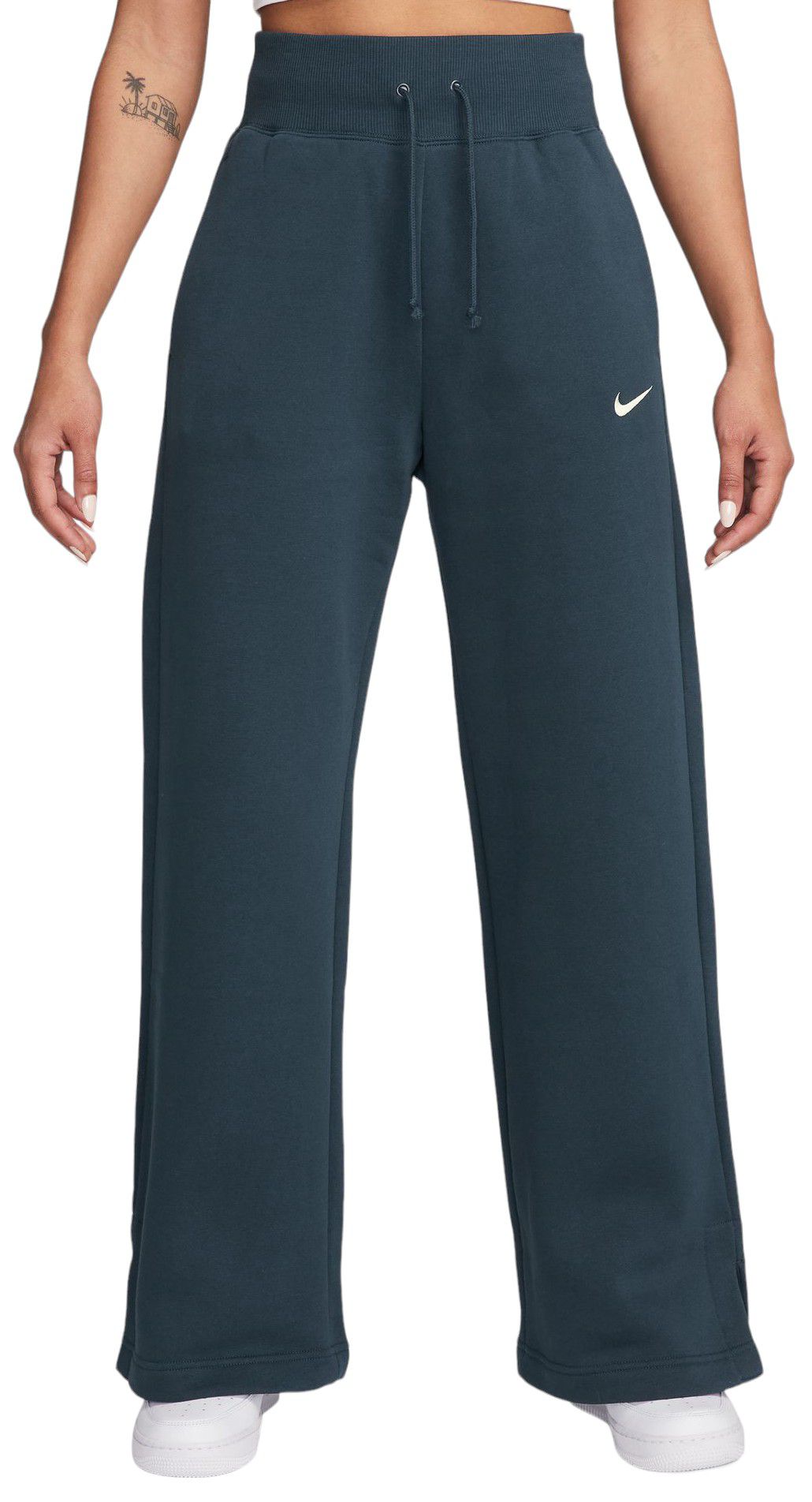 Nike Women s Sportswear Phoenix Fleece High Waisted Wide Leg Sweatpants XS Armory Navy