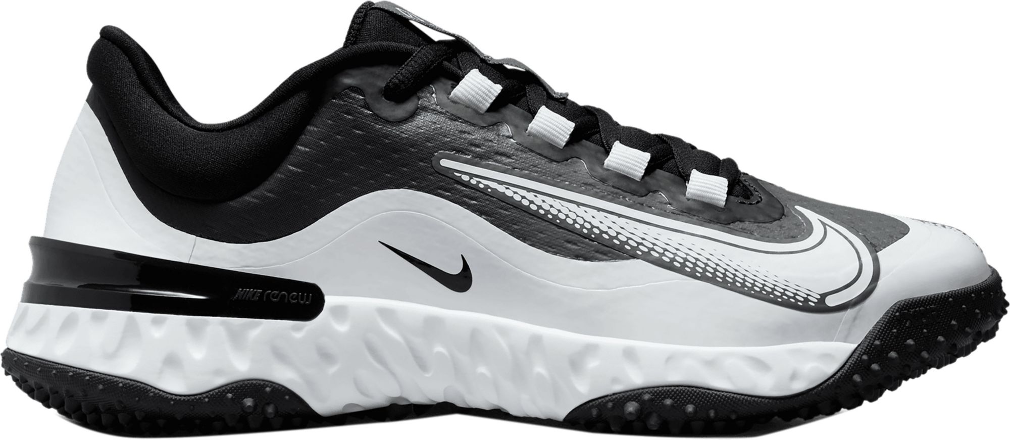 Nike Alpha Huarache Elite 4 Turf Softball Shoes Size 7 Black White