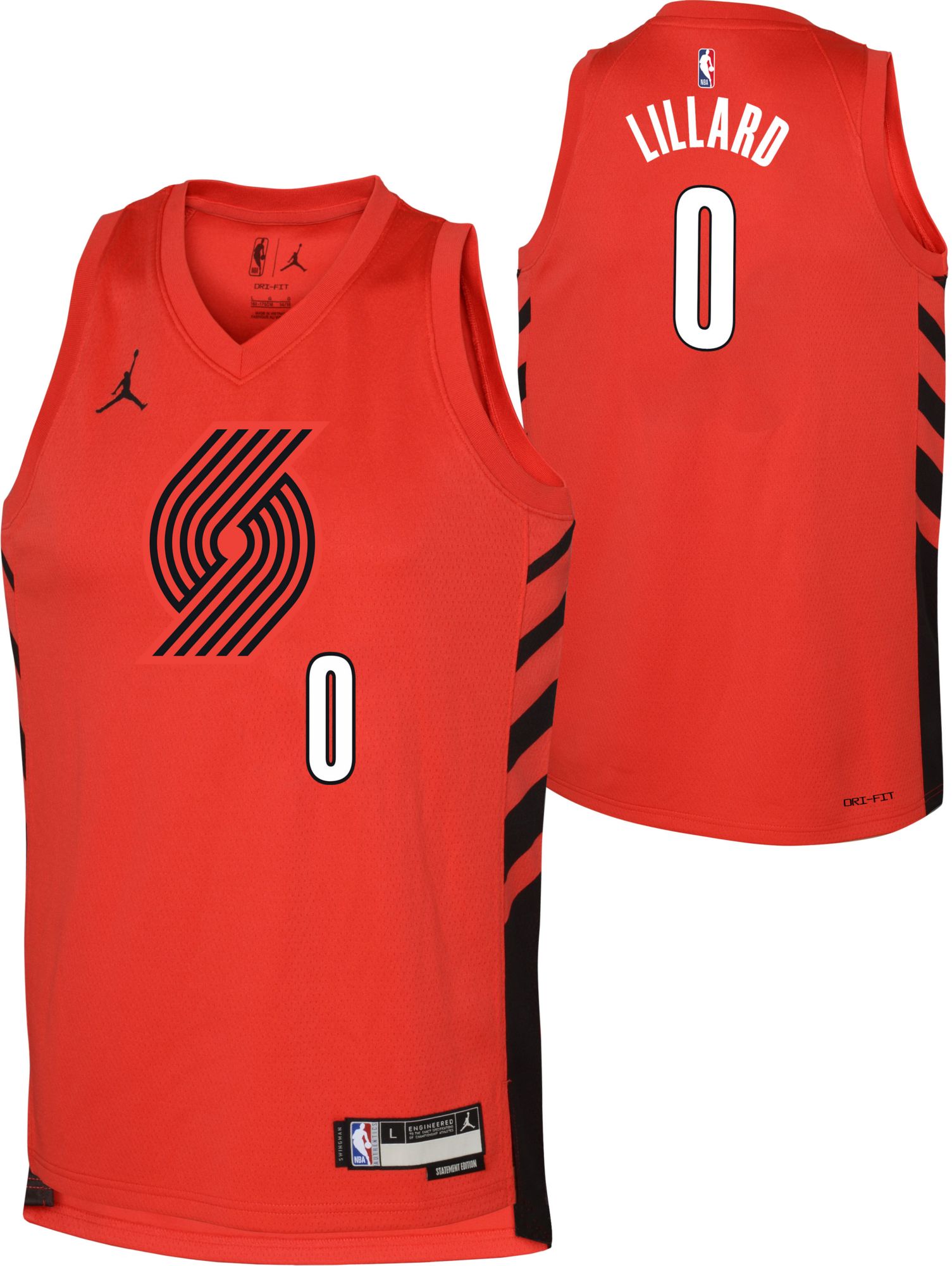 Nike Youth Portland Trail Blazers Damian Lillard #0 Red Dri-FIT