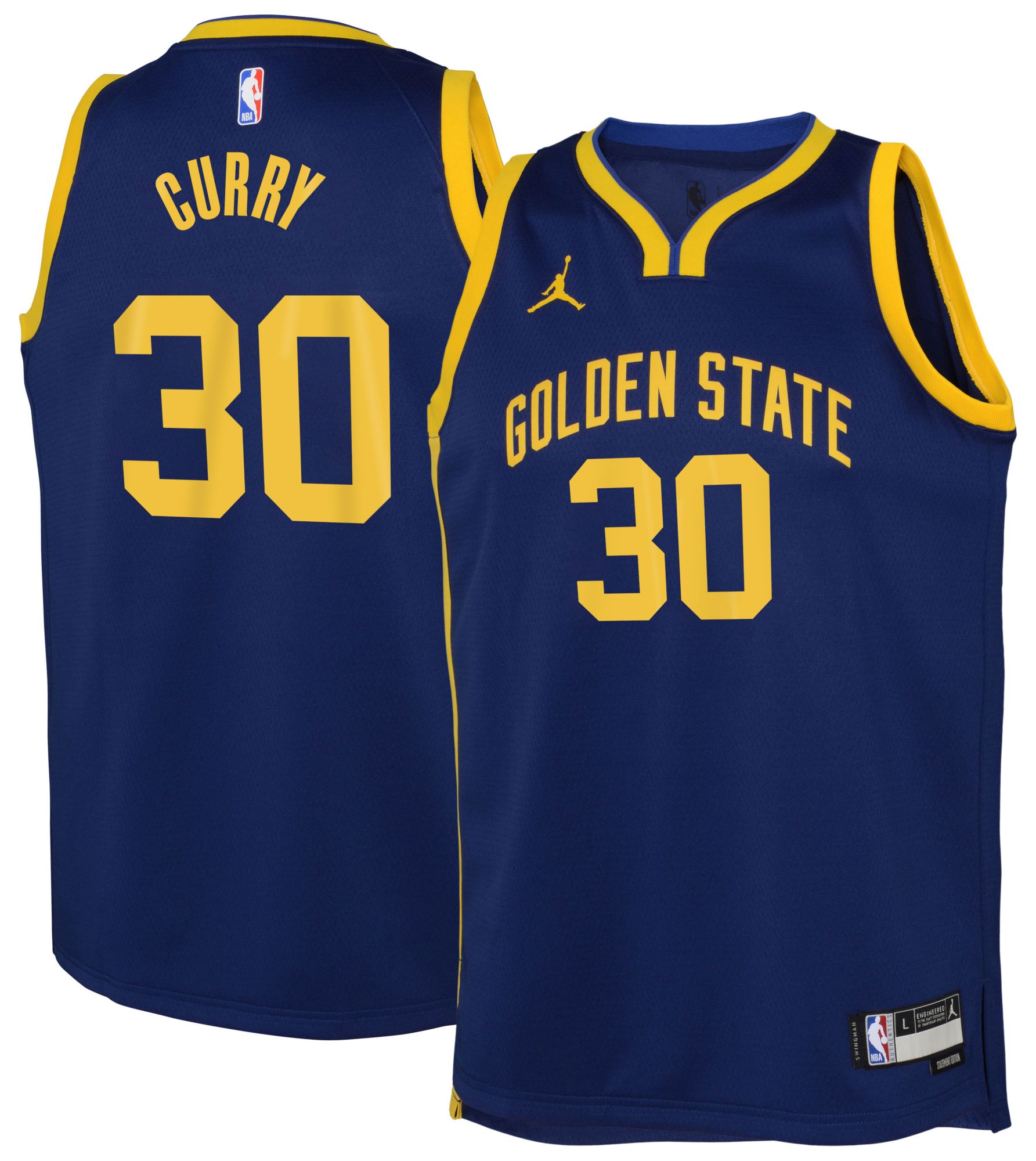 Jordan Youth Golden State Warriors Stephen Curry #30 Blue Swingman