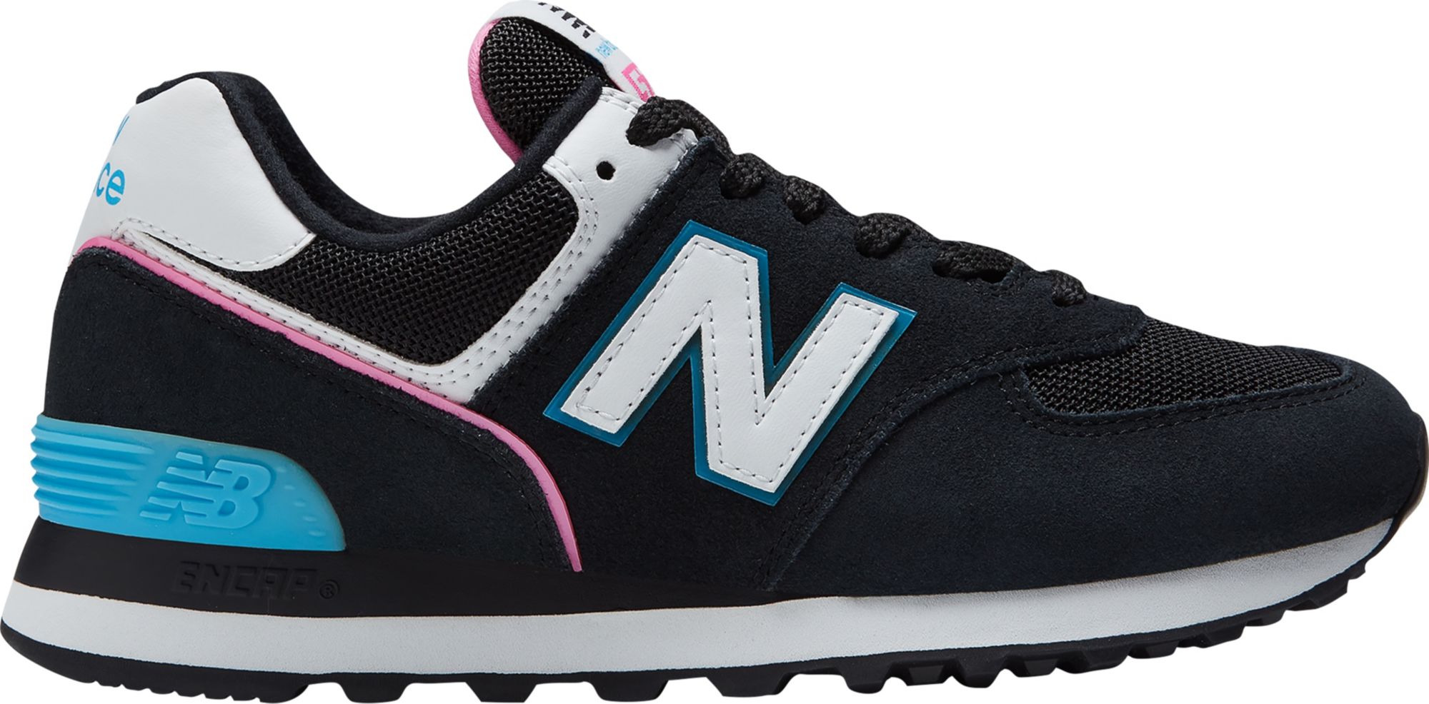 New balance black/pink stadium 574 trainers best sale