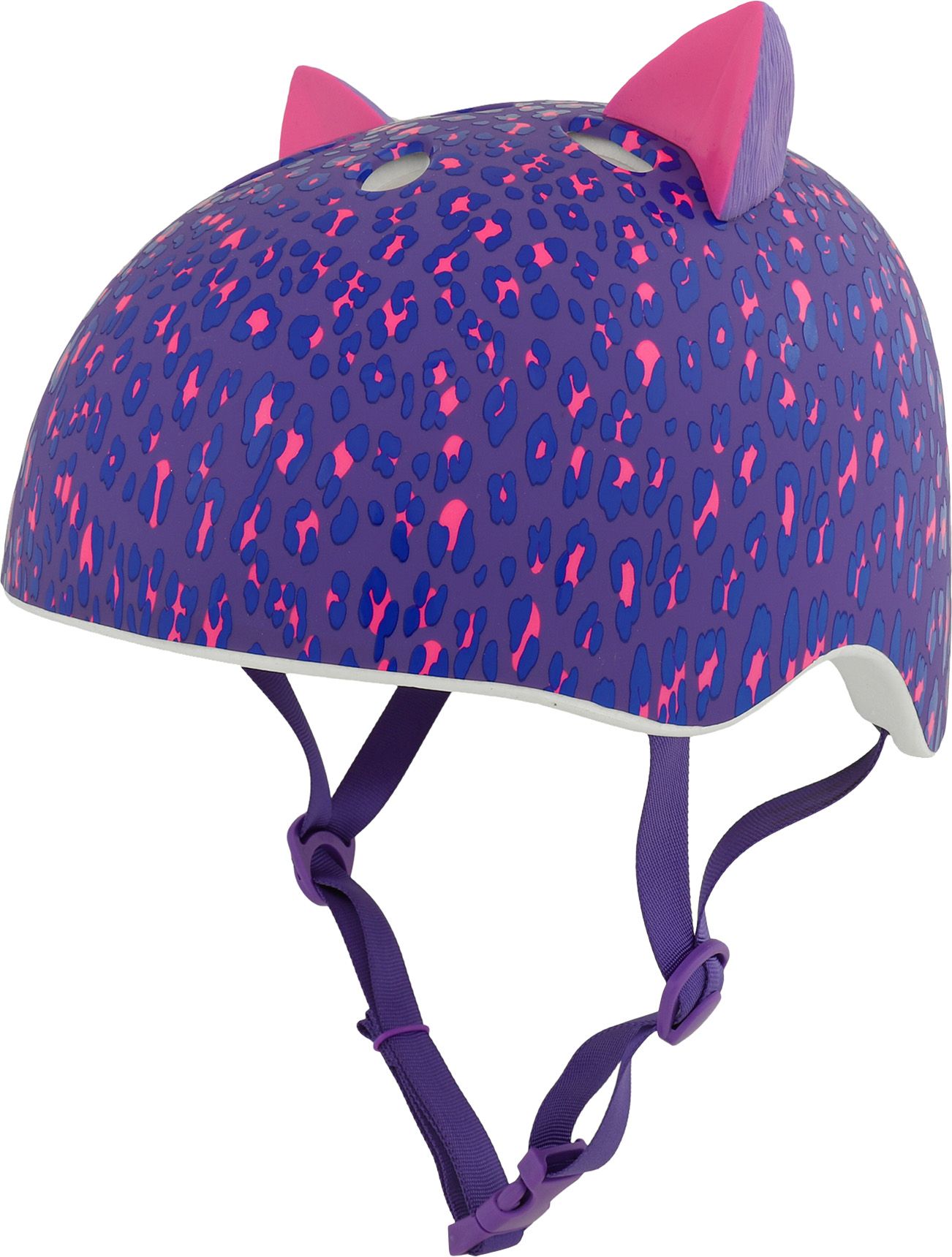 bike helmet cute Krash Leopard Kitty Purple Fit System Youth Bike Helmet