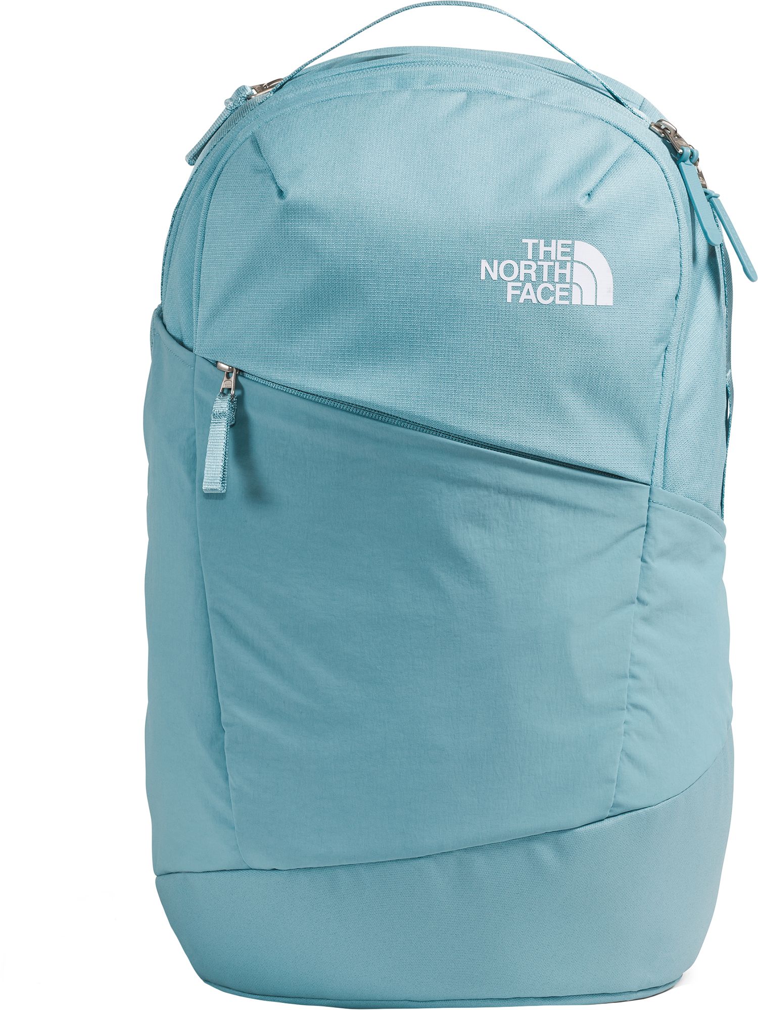 light blue the north face backpack Women's Borealis Commuter Laptop Backpack, Algae Blue/Midnight Petrol, One Size from a tablet to a water bottle The North Face Women's Recon